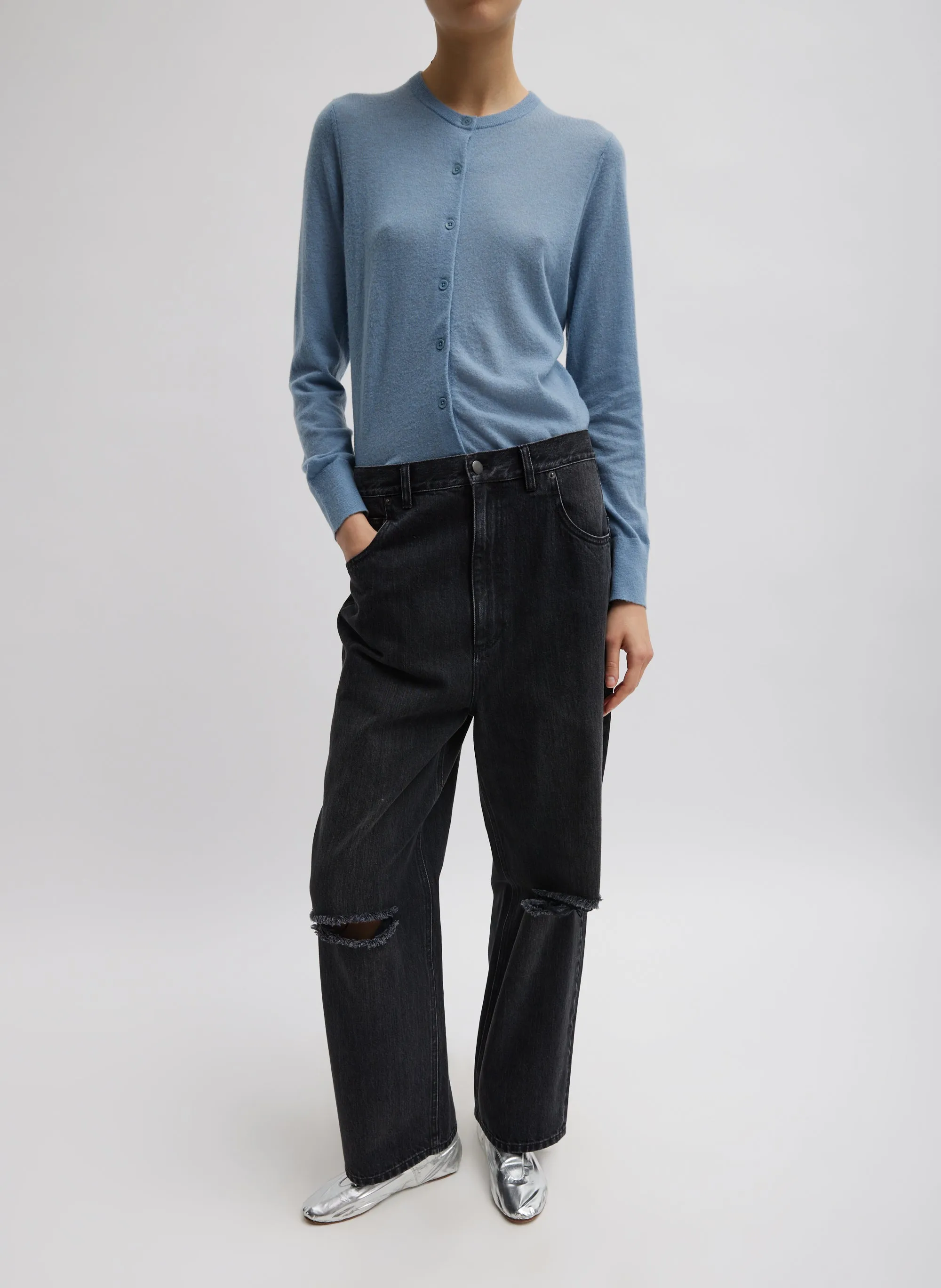 Skinlike Mercerized Wool Shrunken Cardigan sold by Tibi product image thumbnail 5