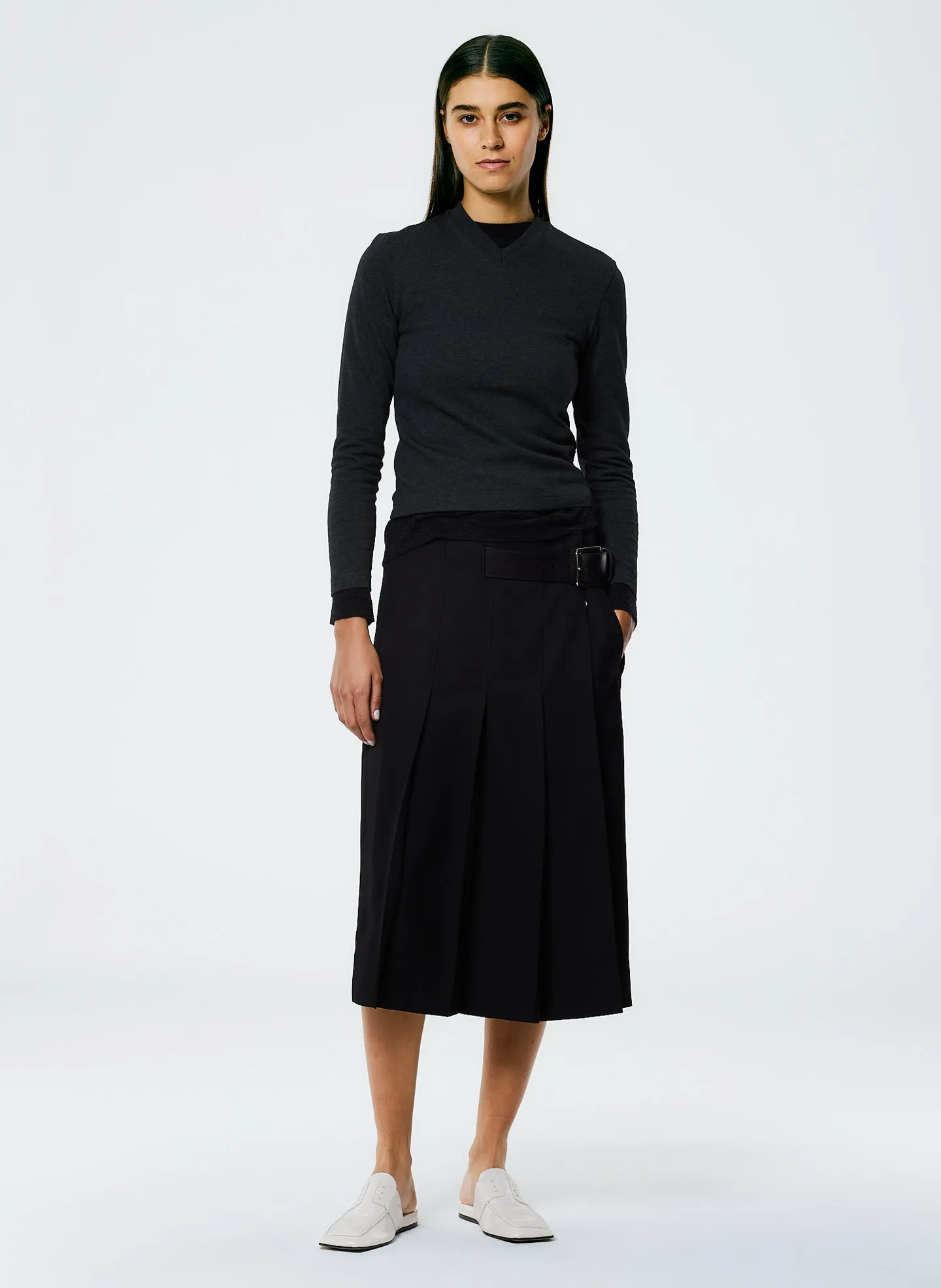 Grain De Poudre Wide Pleat Wrap Skirt sold by Tibi