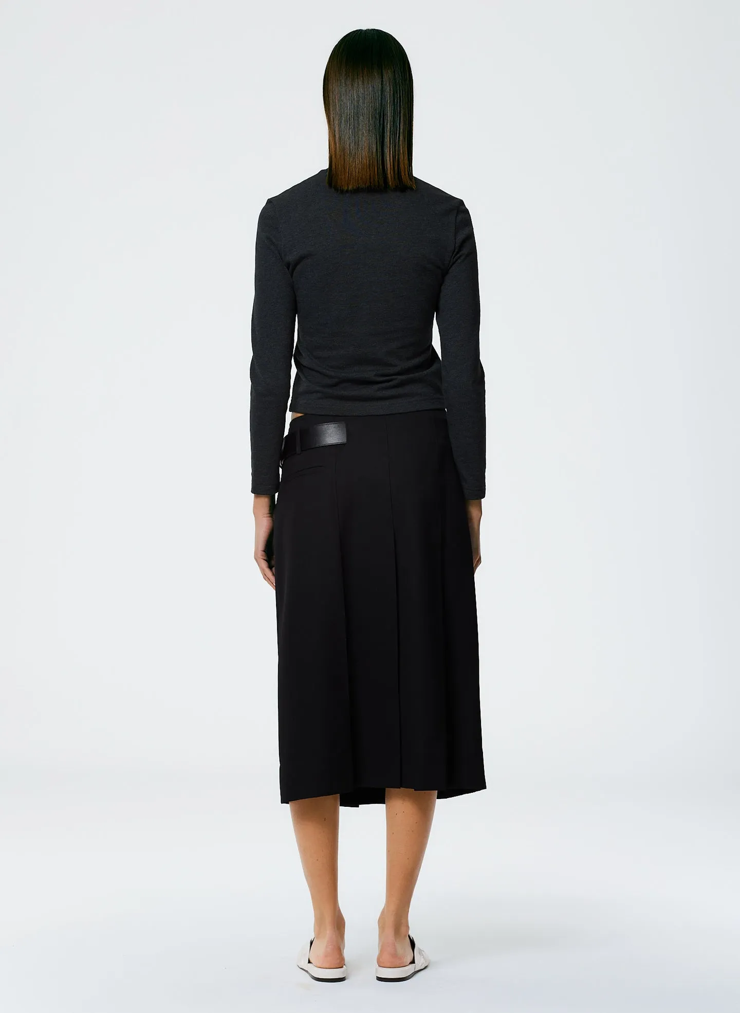 Grain De Poudre Wide Pleat Wrap Skirt sold by Tibi product image thumbnail 4