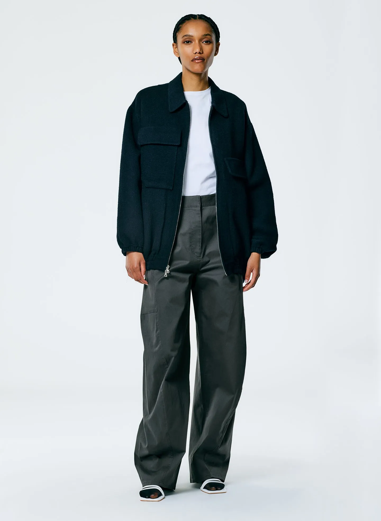 Luxe Wool Angora Oversized Bomber sold by Tibi