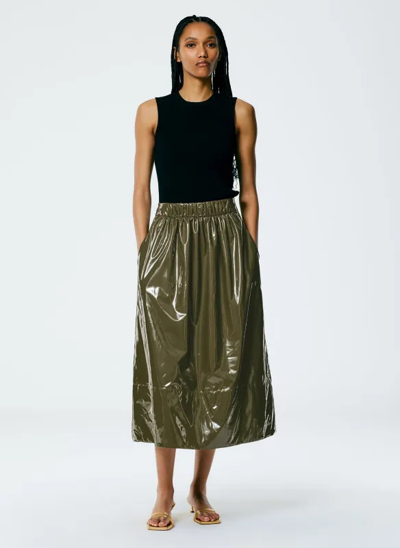 Light Weight Stretch Patent Smocking Waistband Full Skirt sold by Tibi
