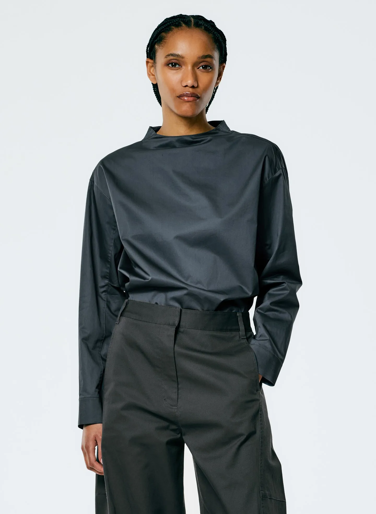 Eco Poplin Funnelneck Top sold by Tibi product image thumbnail 3