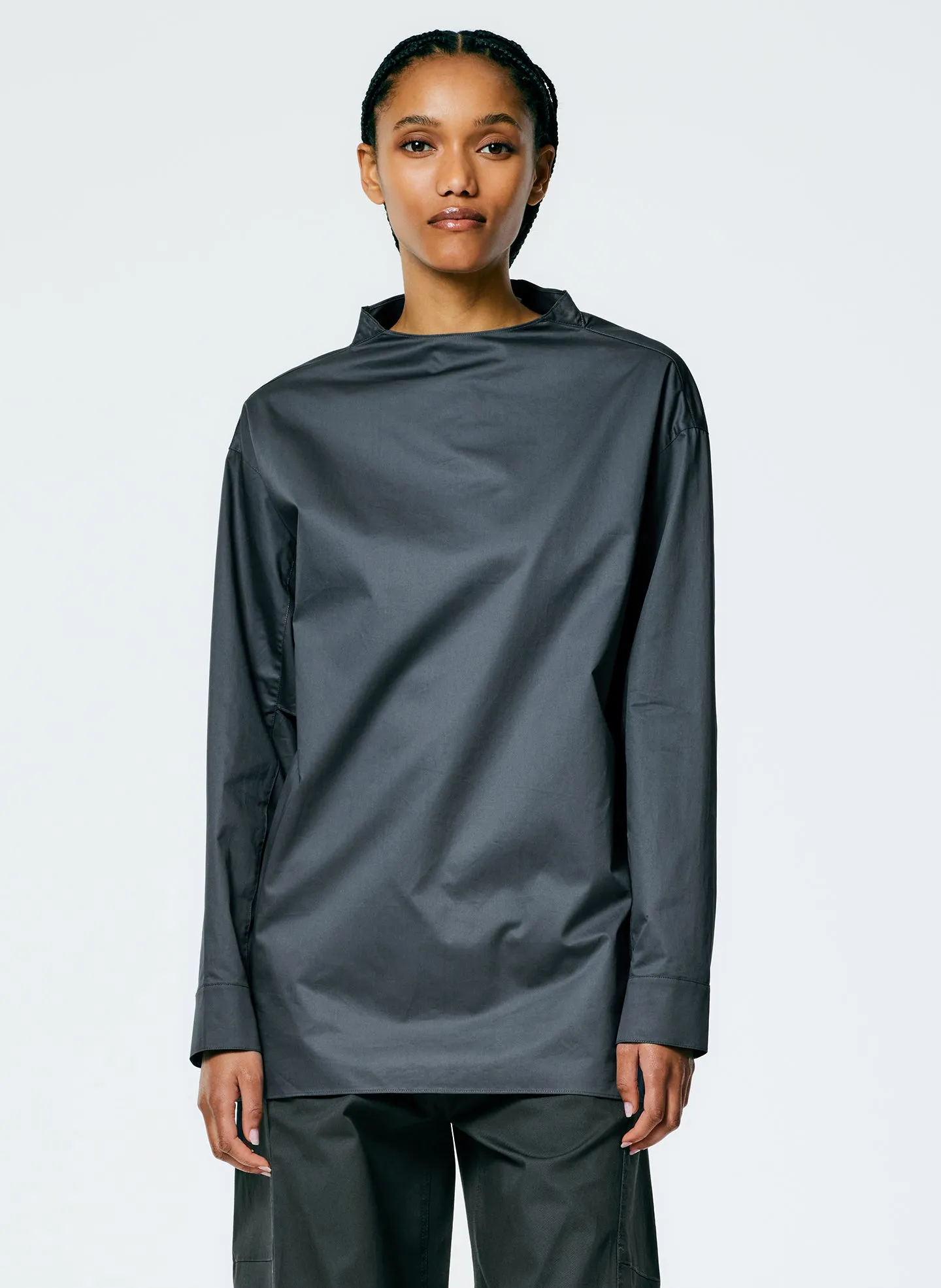 Eco Poplin Funnelneck Top sold by Tibi