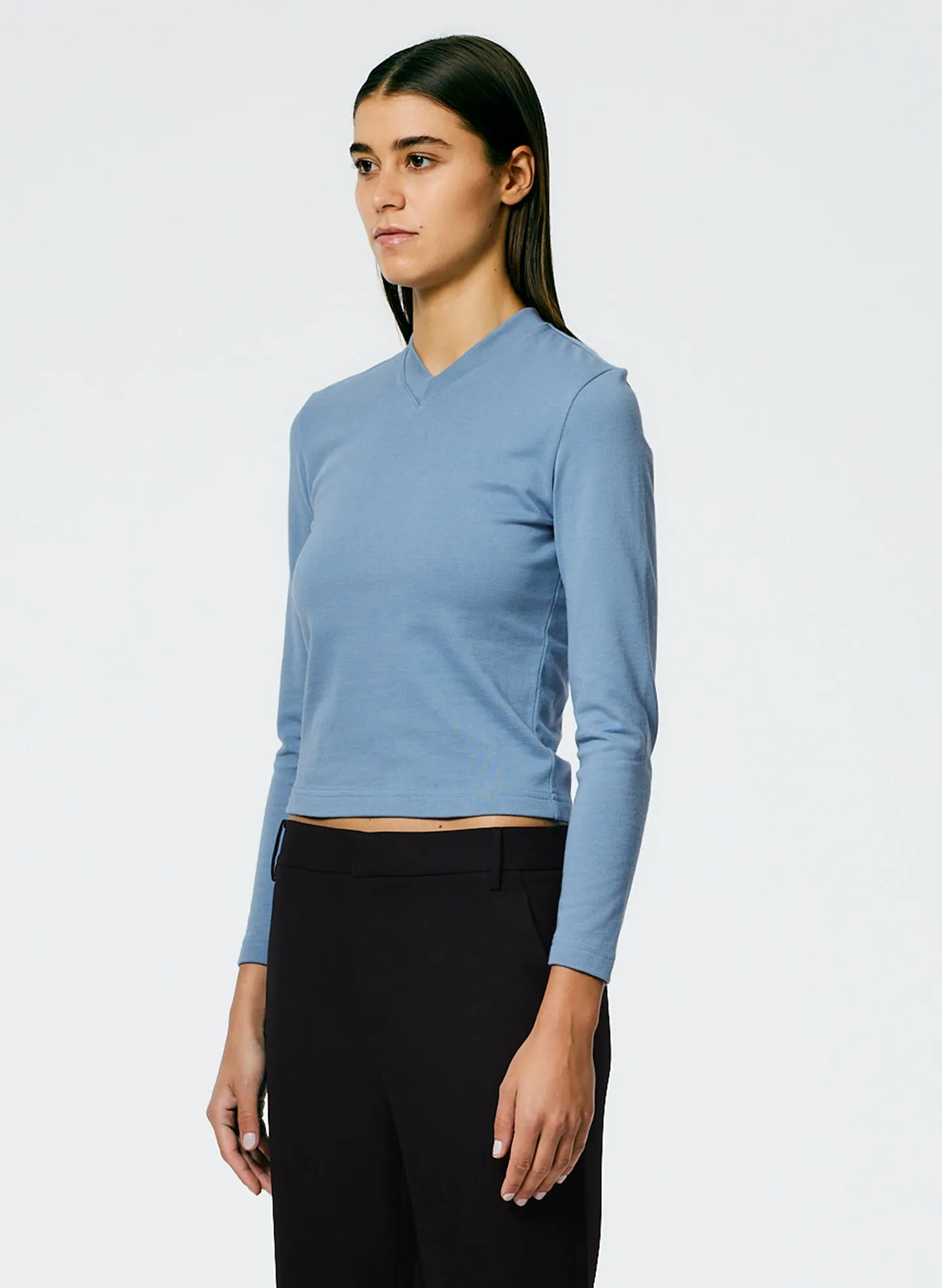 Perfect Shrunken V-Neck T-Shirt sold by Tibi product image thumbnail 4