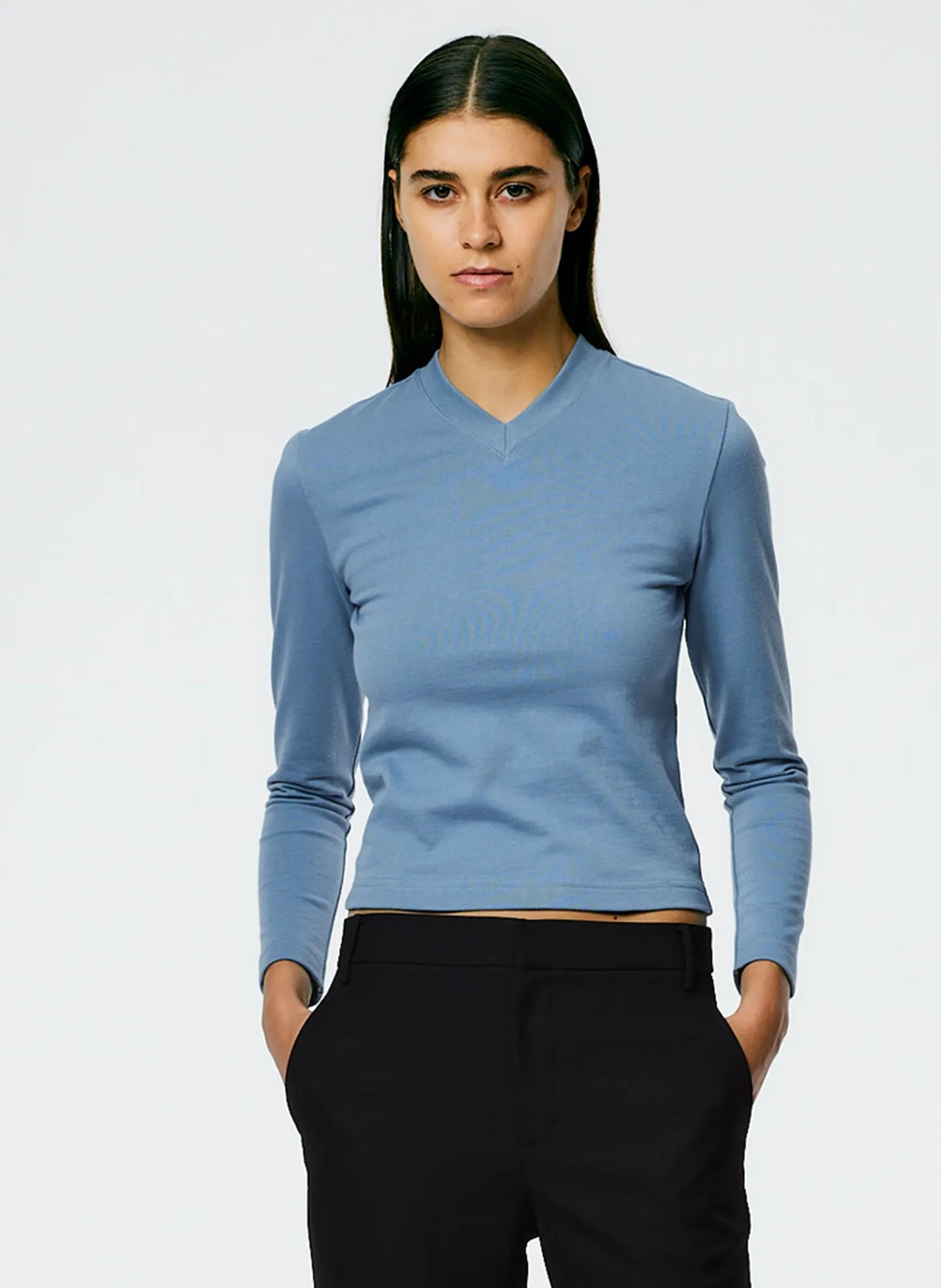 Perfect Shrunken V-Neck T-Shirt sold by Tibi product image thumbnail 3