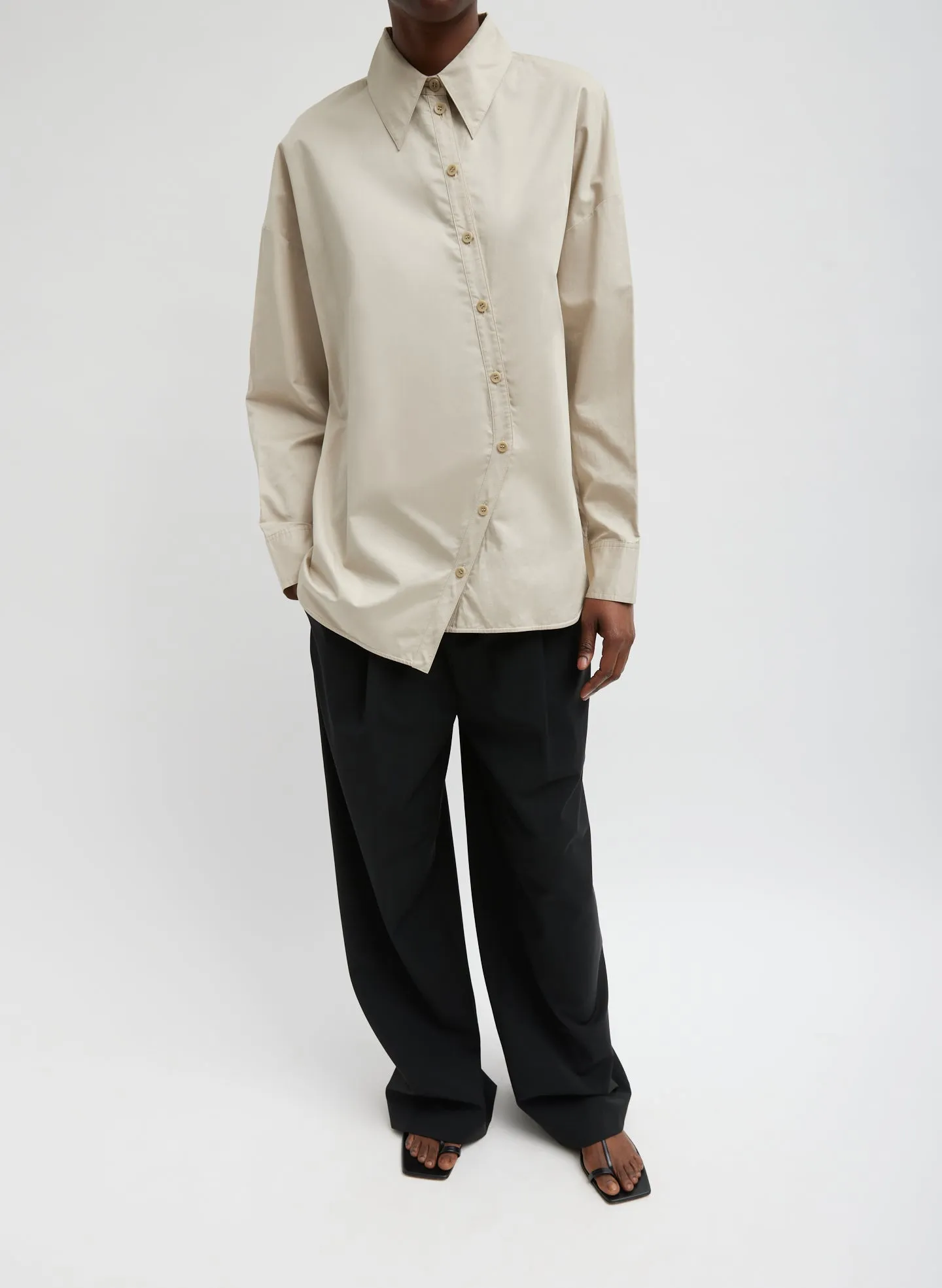 Eco Poplin Asymmetrical Shirt sold by Tibi product image thumbnail 2
