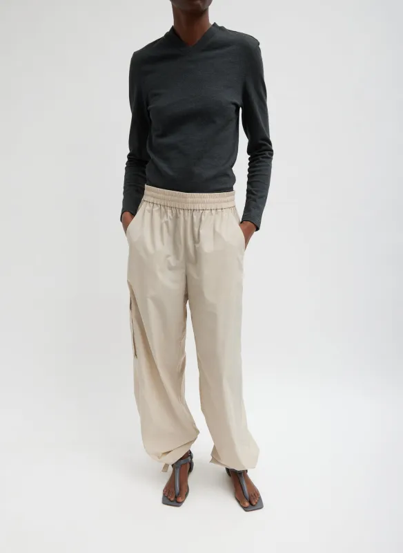 Italian Sporty Nylon Wide Leg Pull On Pant sold by Tibi