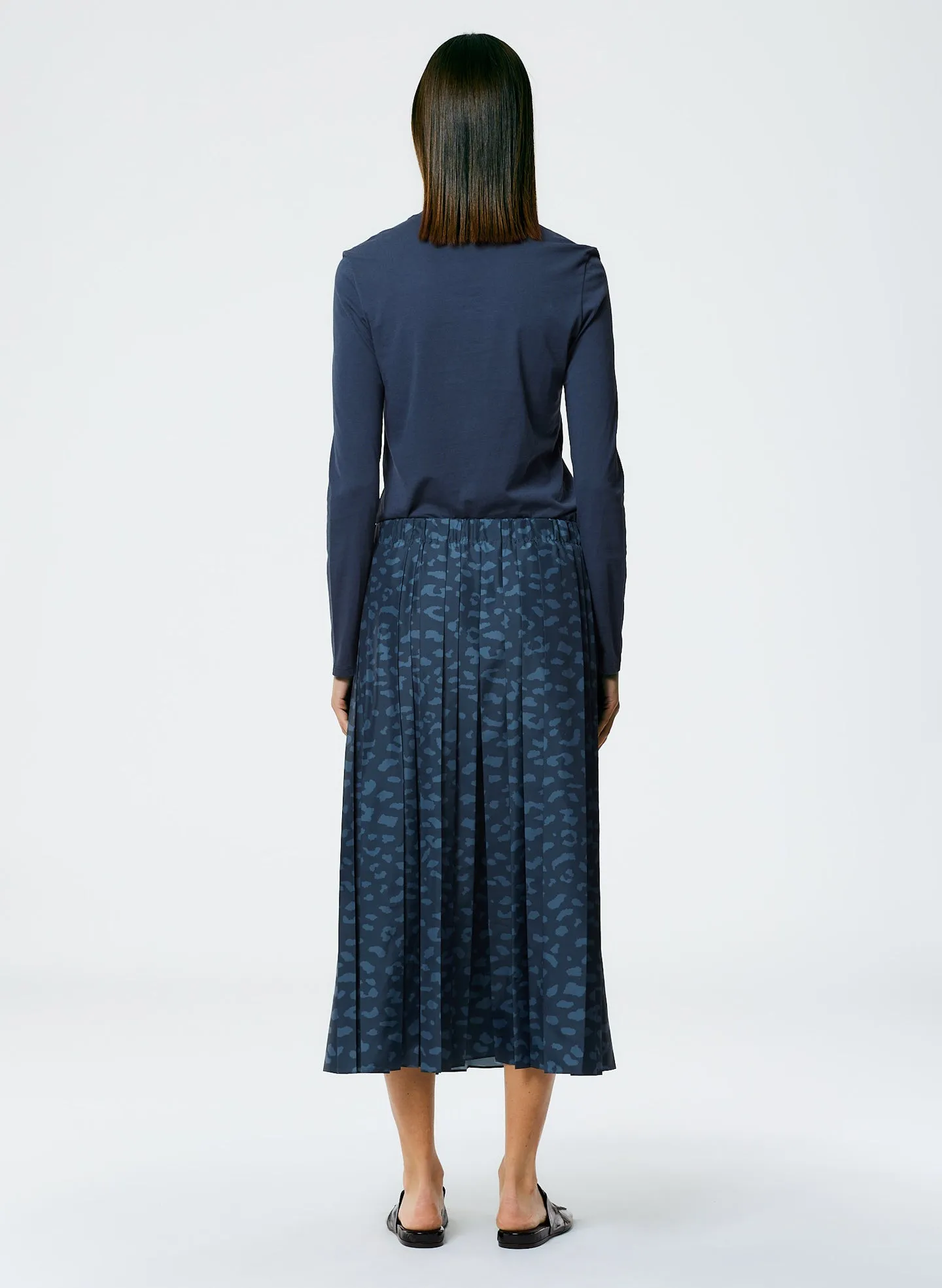 Recycled Sporty Nylon Cheetah Pleated Pull On Skirt sold by Tibi product image thumbnail 4