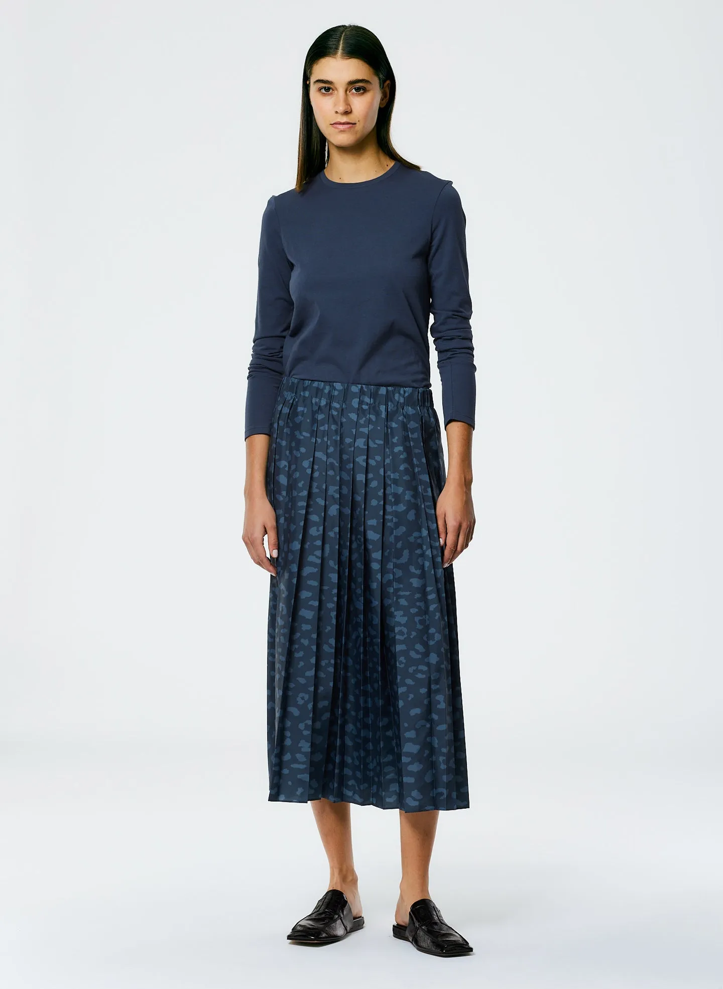Recycled Sporty Nylon Cheetah Pleated Pull On Skirt sold by Tibi product image thumbnail 3