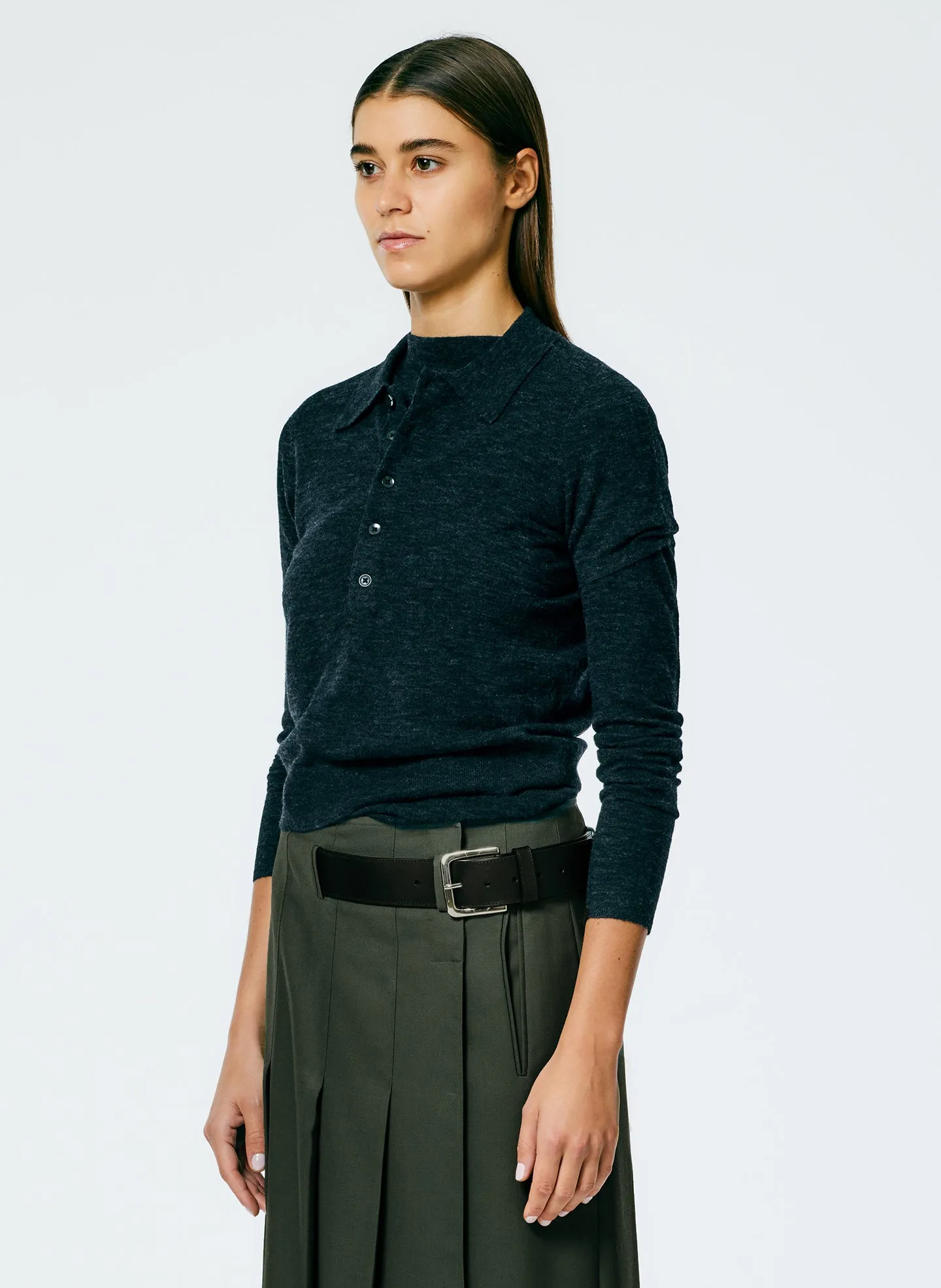 Skinlike Mercerized Wool Shrunken Polo sold by Tibi product image thumbnail 2