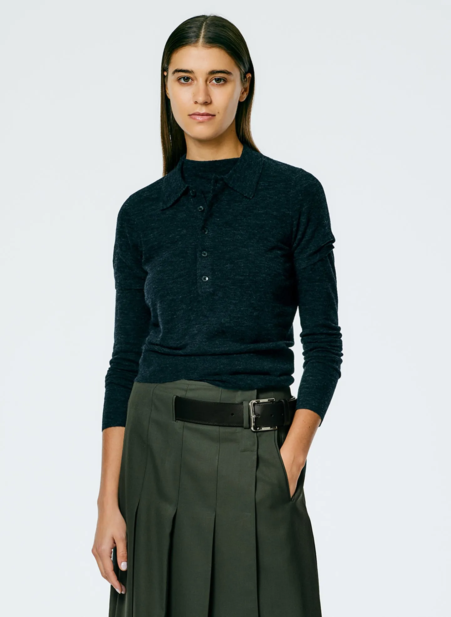 Skinlike Mercerized Wool Shrunken Polo sold by Tibi