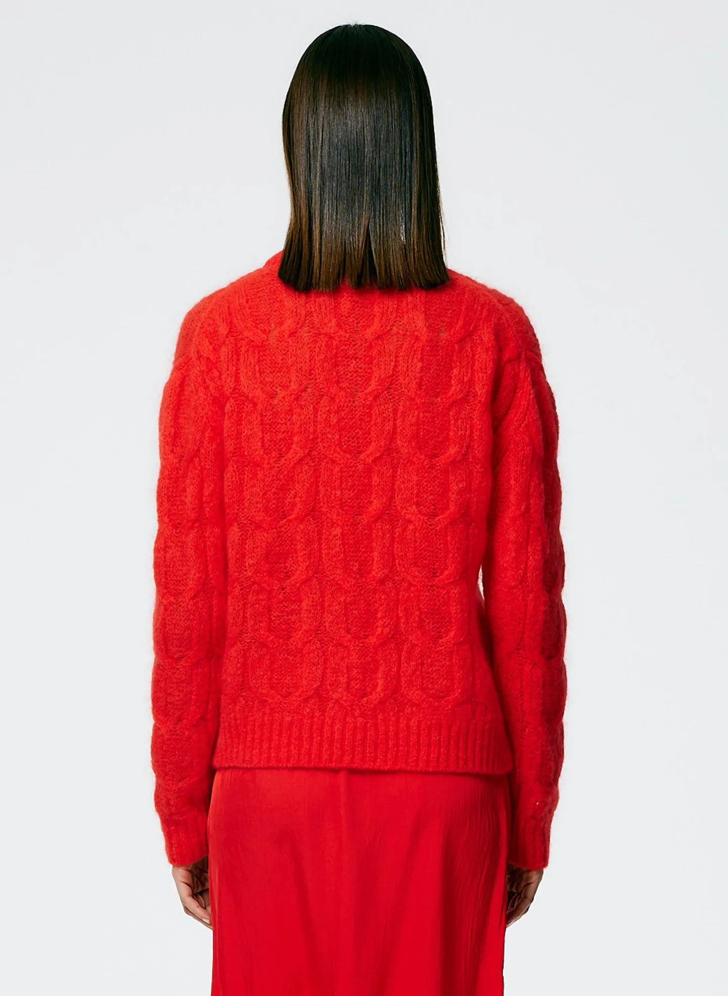 Soft Mohair Cable Crewneck Easy Pullover sold by Tibi product image thumbnail 3