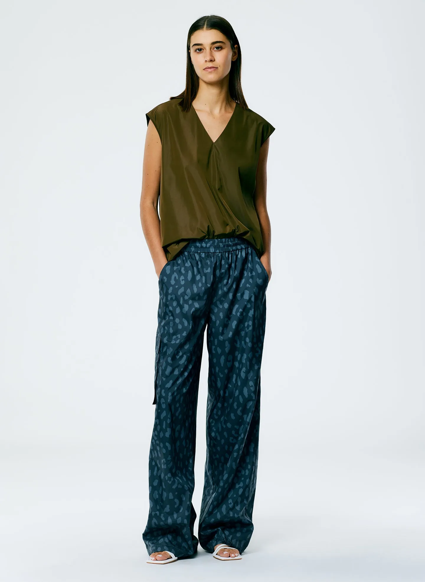 Italian Sporty Nylon Sleeveless V-Neck Top sold by Tibi product image thumbnail 4