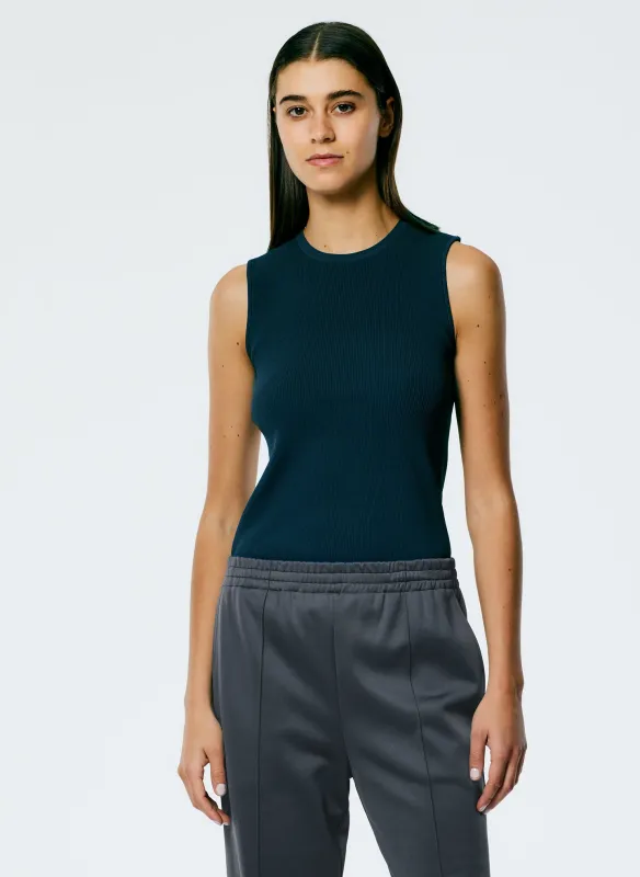 Giselle Stretch Sweater Circle Openback Tank made by Tibi