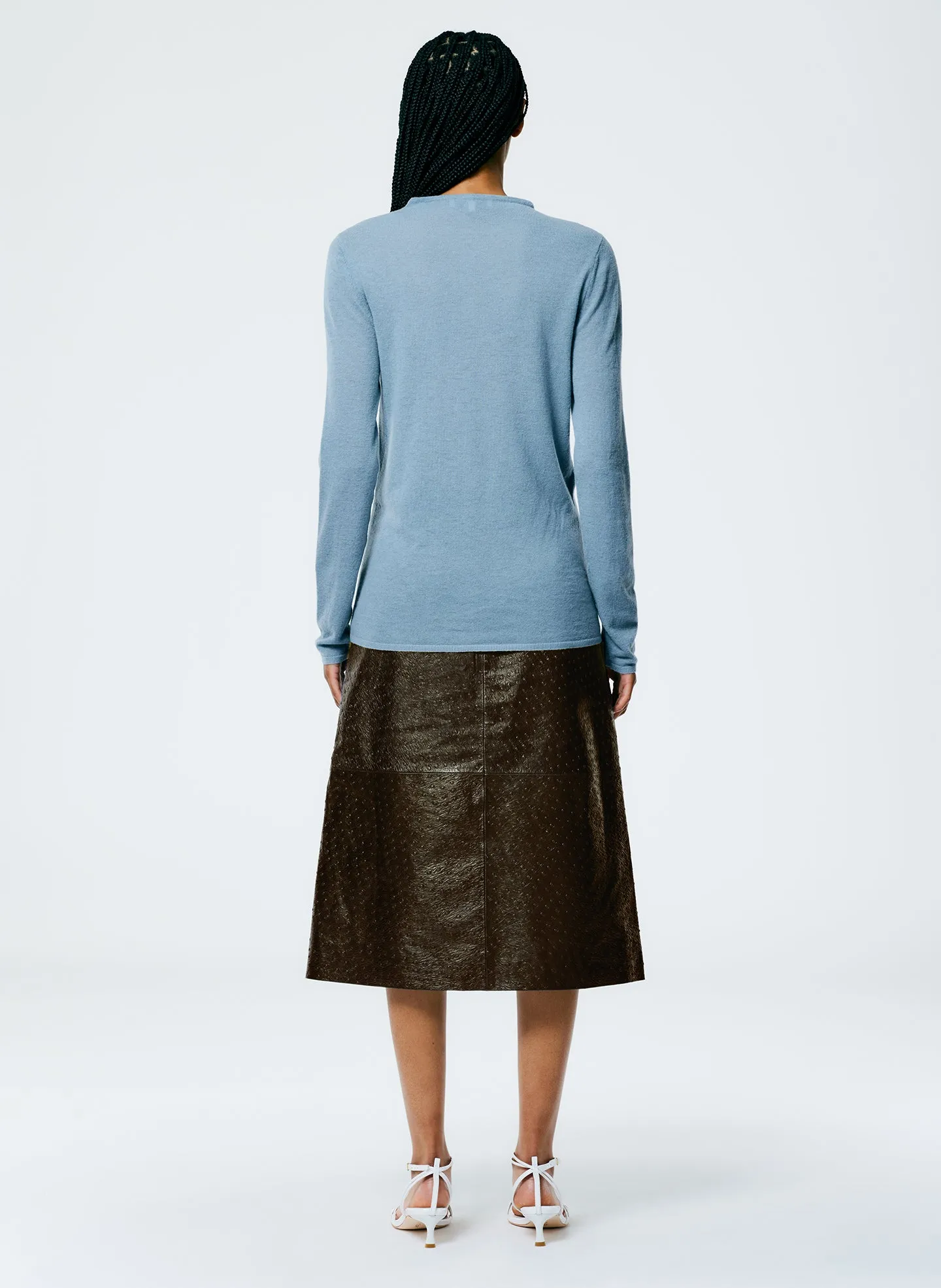 Ostrich Leather A-Line Skirt sold by Tibi product image thumbnail 4