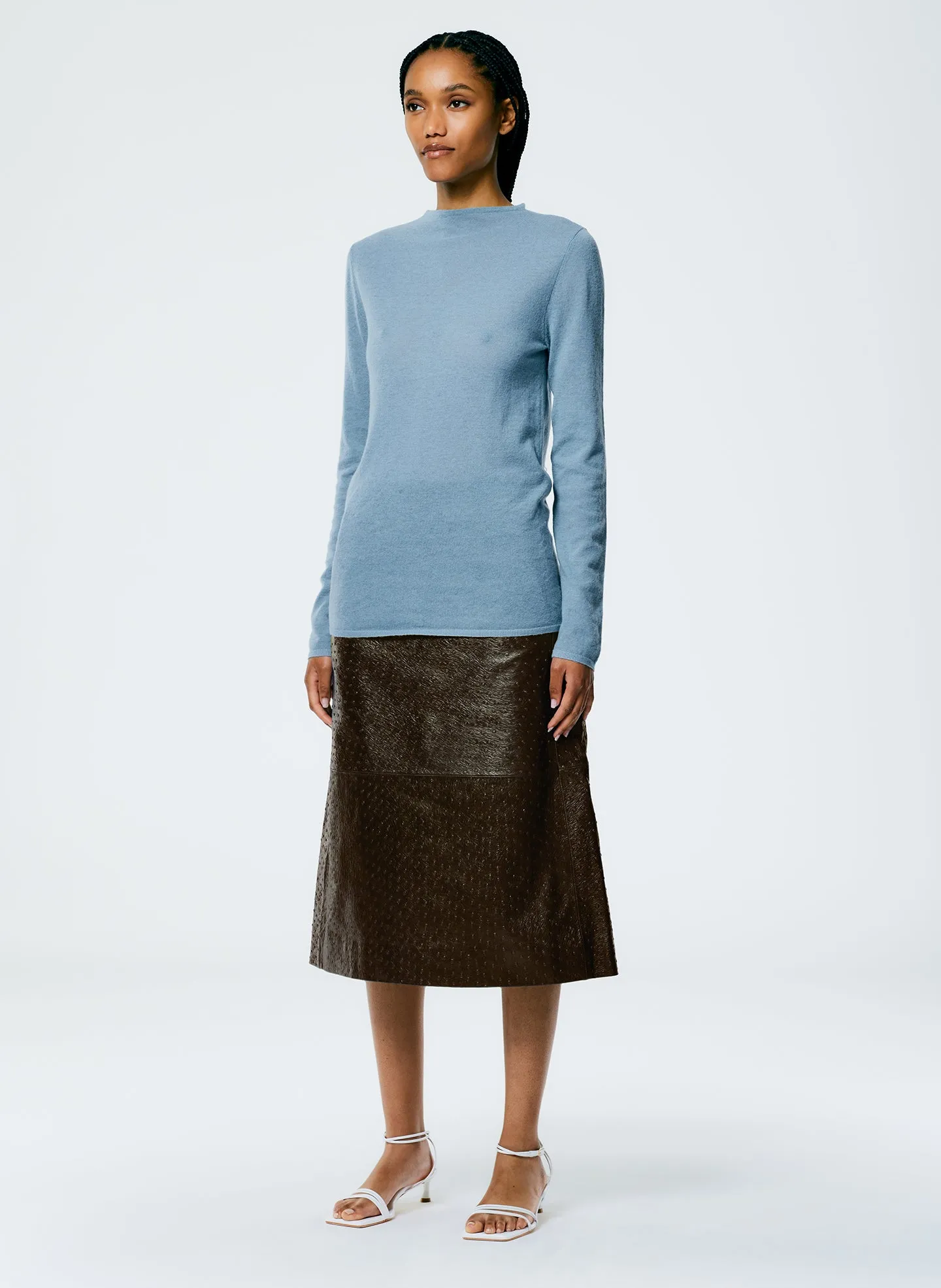 Ostrich Leather A-Line Skirt sold by Tibi product image thumbnail 3