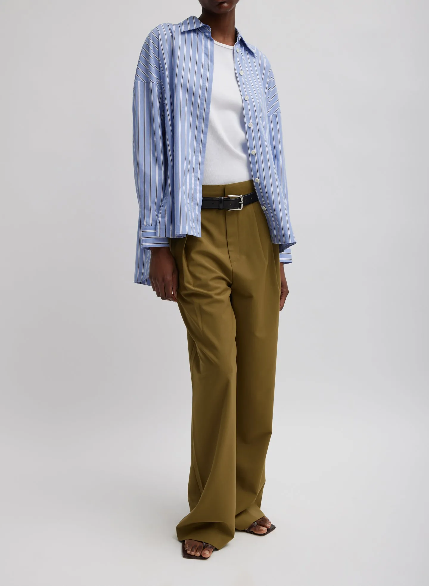 Striped Shirting Gabe Oversized Shirt sold by Tibi product image thumbnail 4