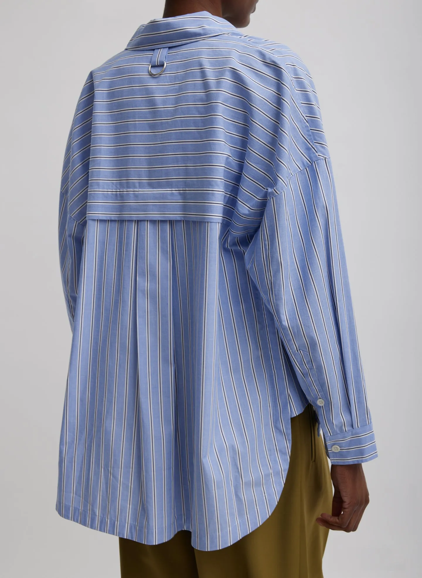 Striped Shirting Gabe Oversized Shirt sold by Tibi product image thumbnail 3
