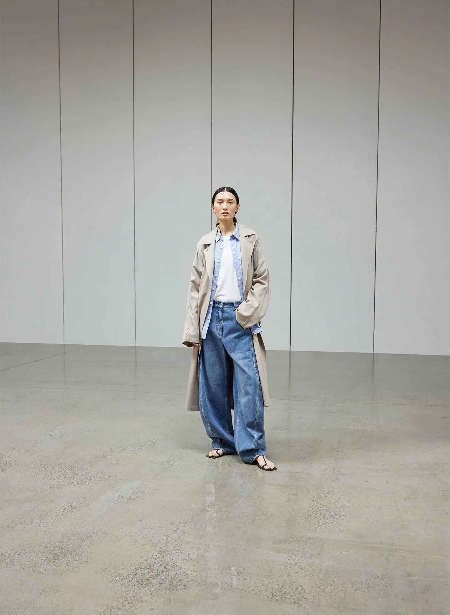 Striped Shirting Gabe Oversized Shirt sold by Tibi product image thumbnail 2