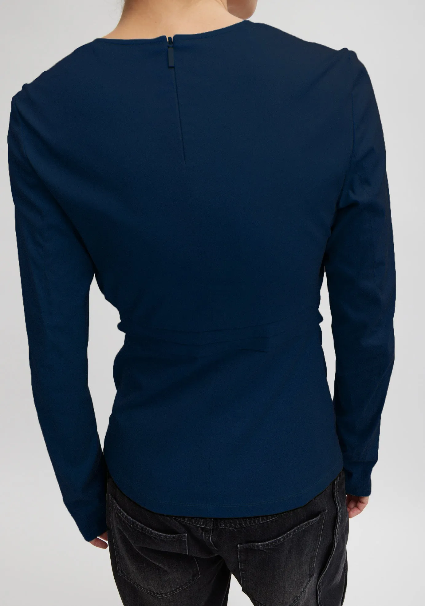 Stretch Cotton Nylon Square Neck Slim Circular Sleeve Top sold by Tibi product image thumbnail 3