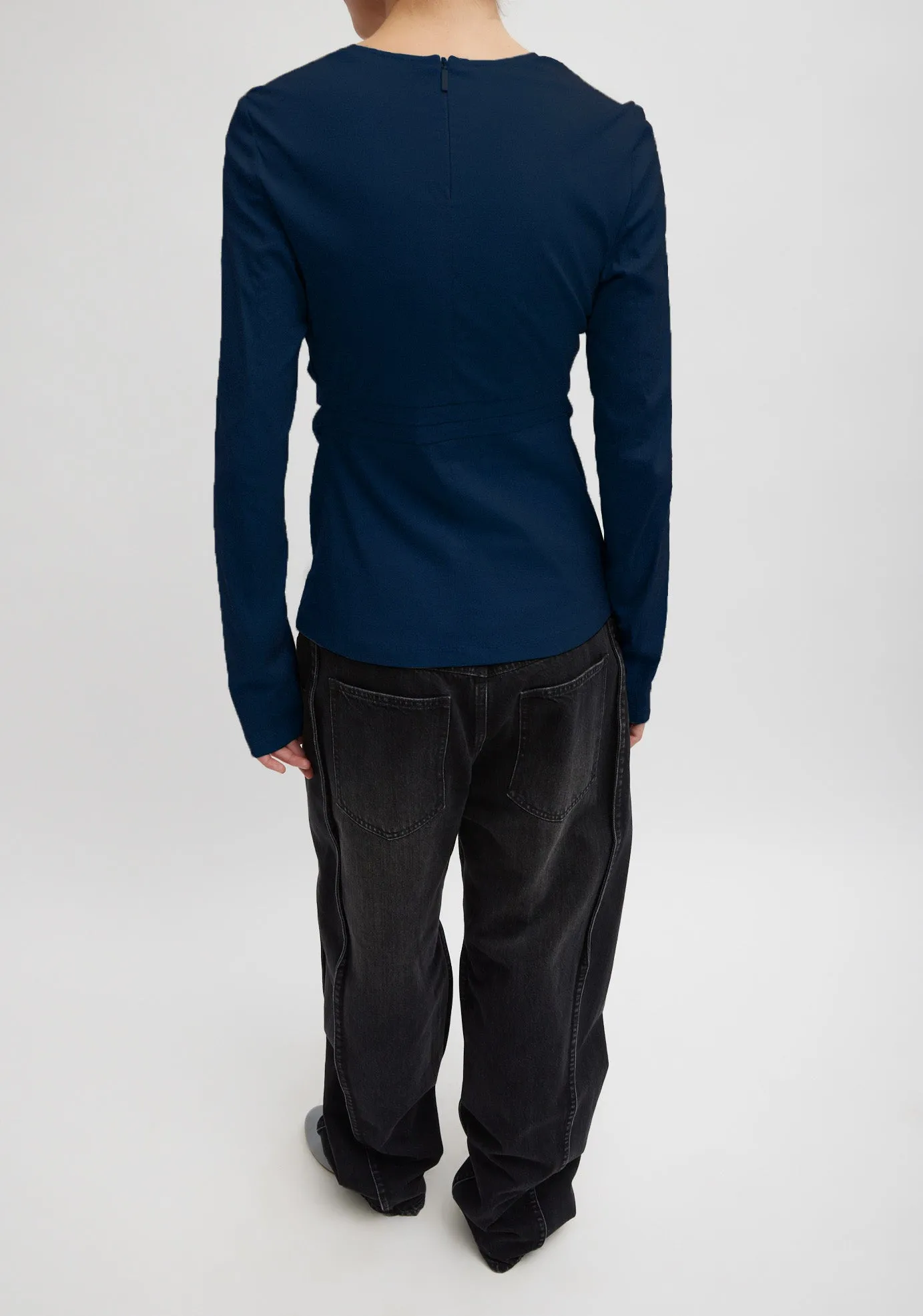 Stretch Cotton Nylon Square Neck Slim Circular Sleeve Top sold by Tibi product image thumbnail 5