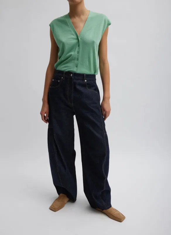 Cashmere Silk Blend Sleeveless Button Down Sweater made by Tibi