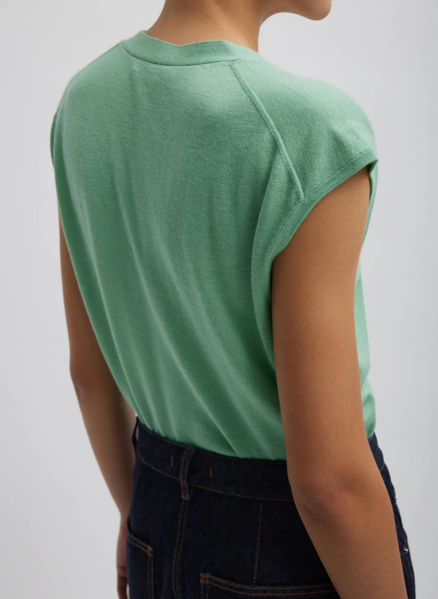 Cashmere Silk Blend Sleeveless Button Down Sweater sold by Tibi product image thumbnail 3