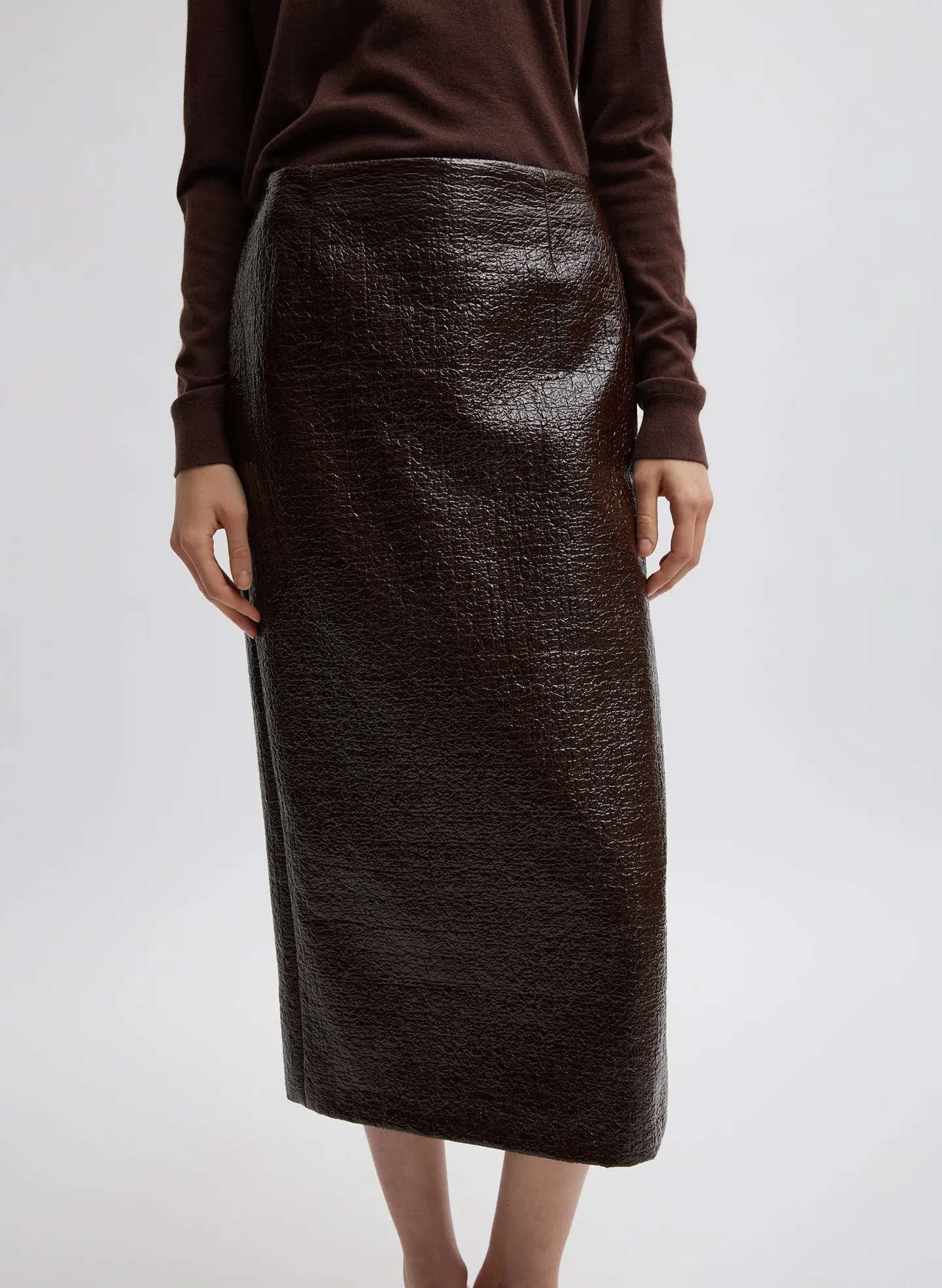Coated Basketweave Pencil Skirt sold by Tibi