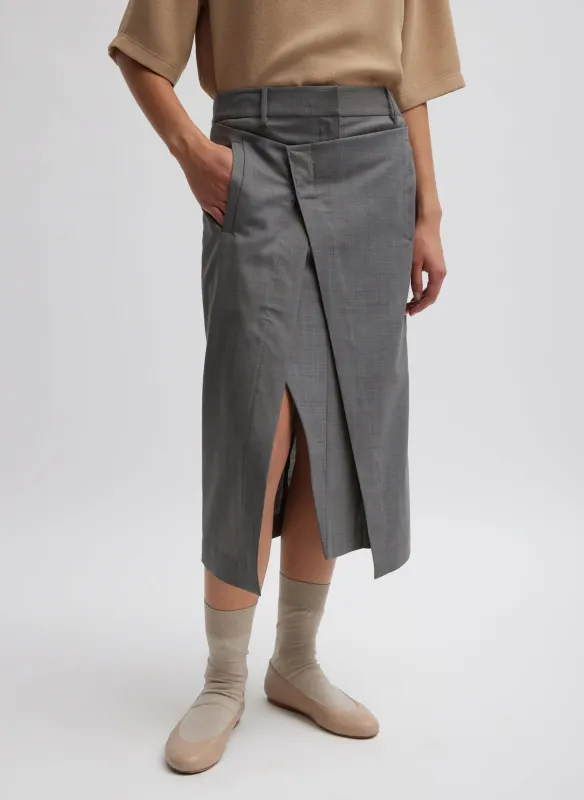 Grant Crossdye Suiting Wrap Trouser Skirt made by Tibi