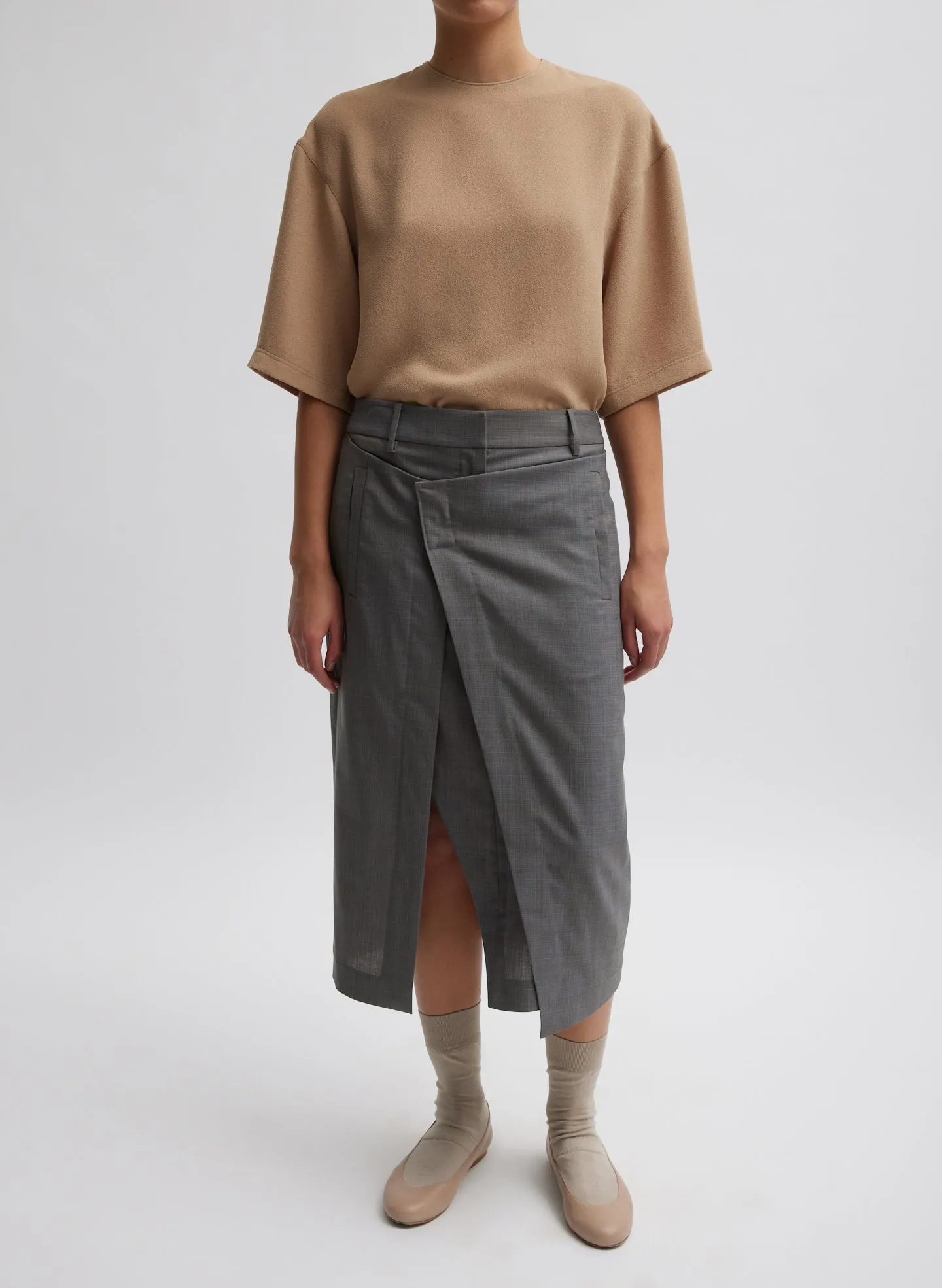 Grant Crossdye Suiting Wrap Trouser Skirt sold by Tibi product image thumbnail 5