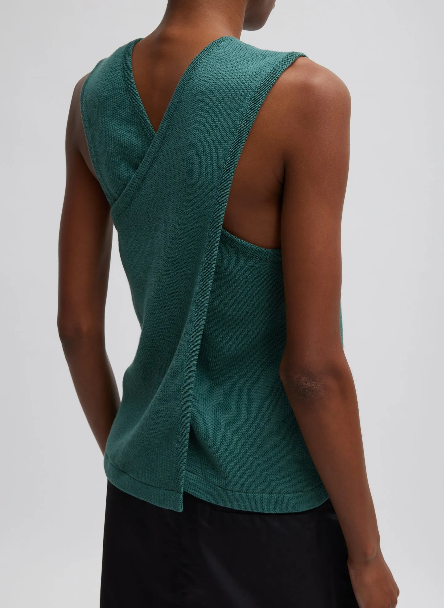 Cotton Criss Cross Sleeveless Sweater sold by Tibi product image thumbnail 2