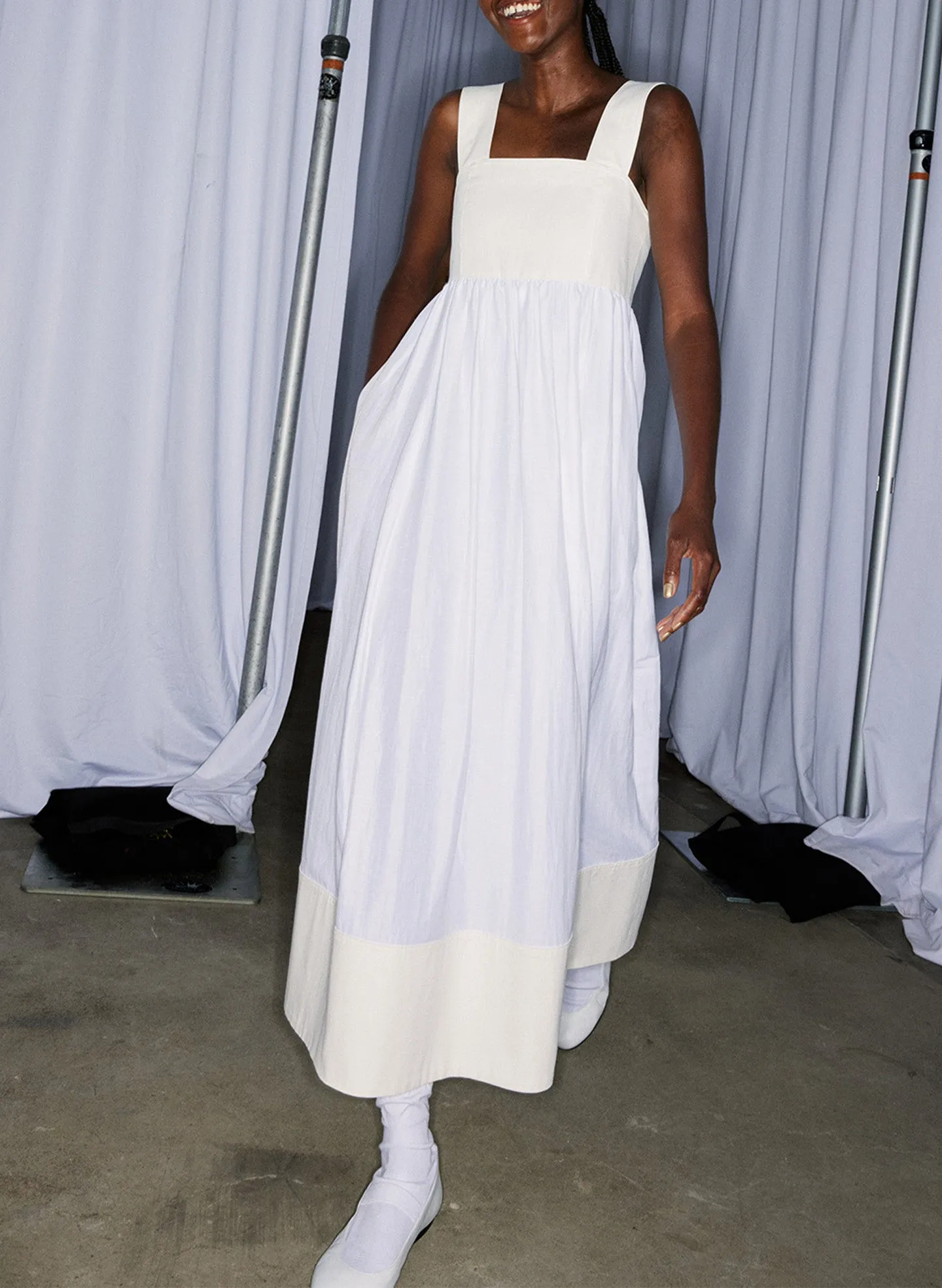 Linen Cotton Voile Sculpted Dress sold by Tibi product image thumbnail 3