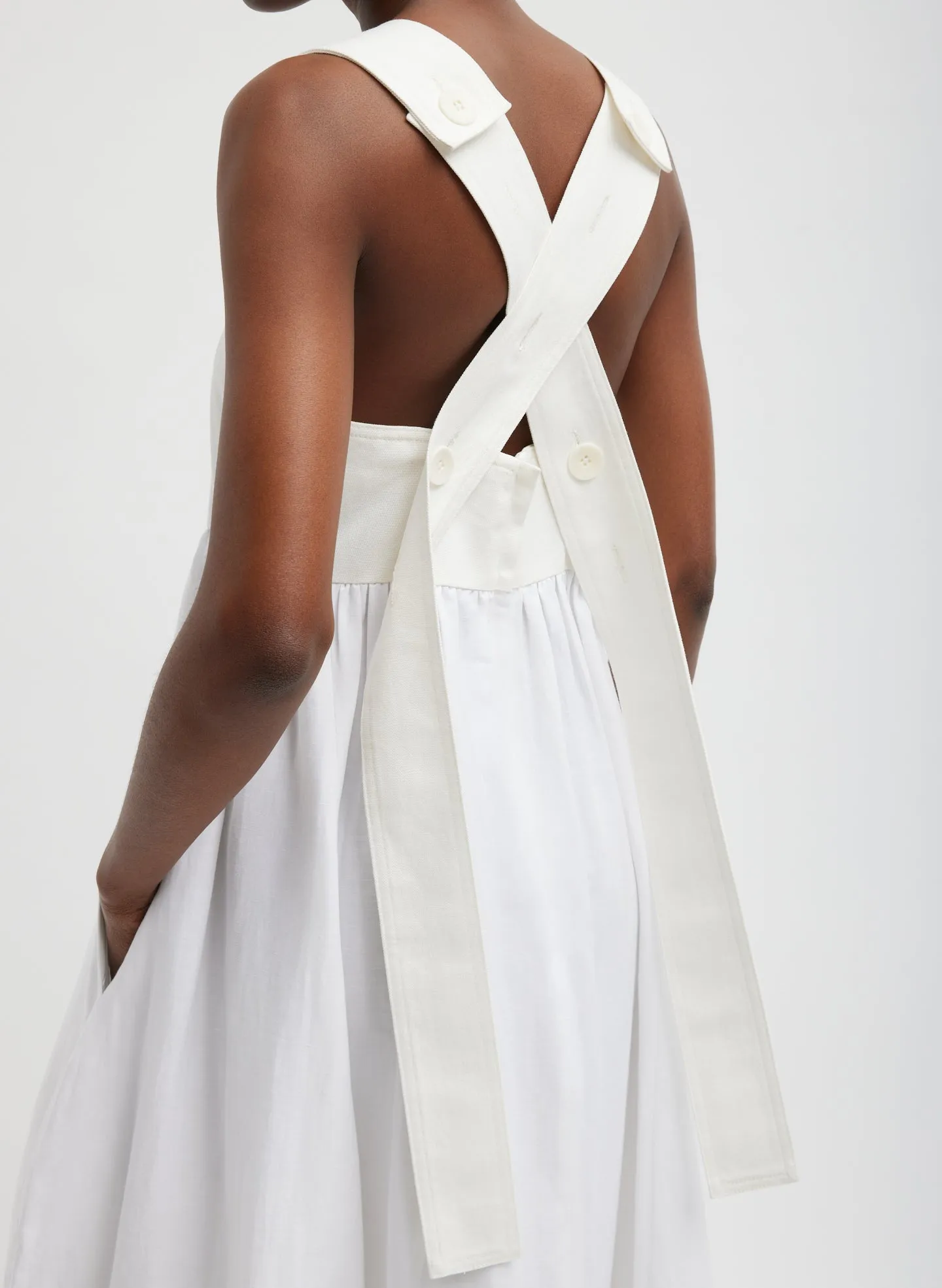 Linen Cotton Voile Sculpted Dress sold by Tibi product image thumbnail 4