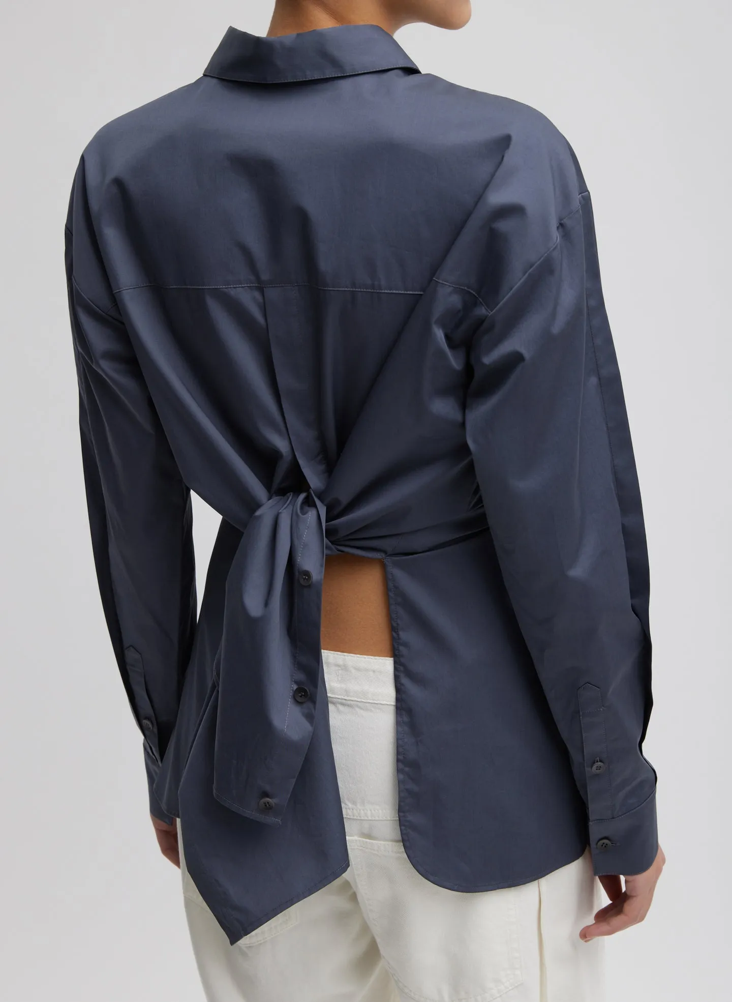 Eco Poplin Shirt With Tucked Sleeve sold by Tibi product image thumbnail 5