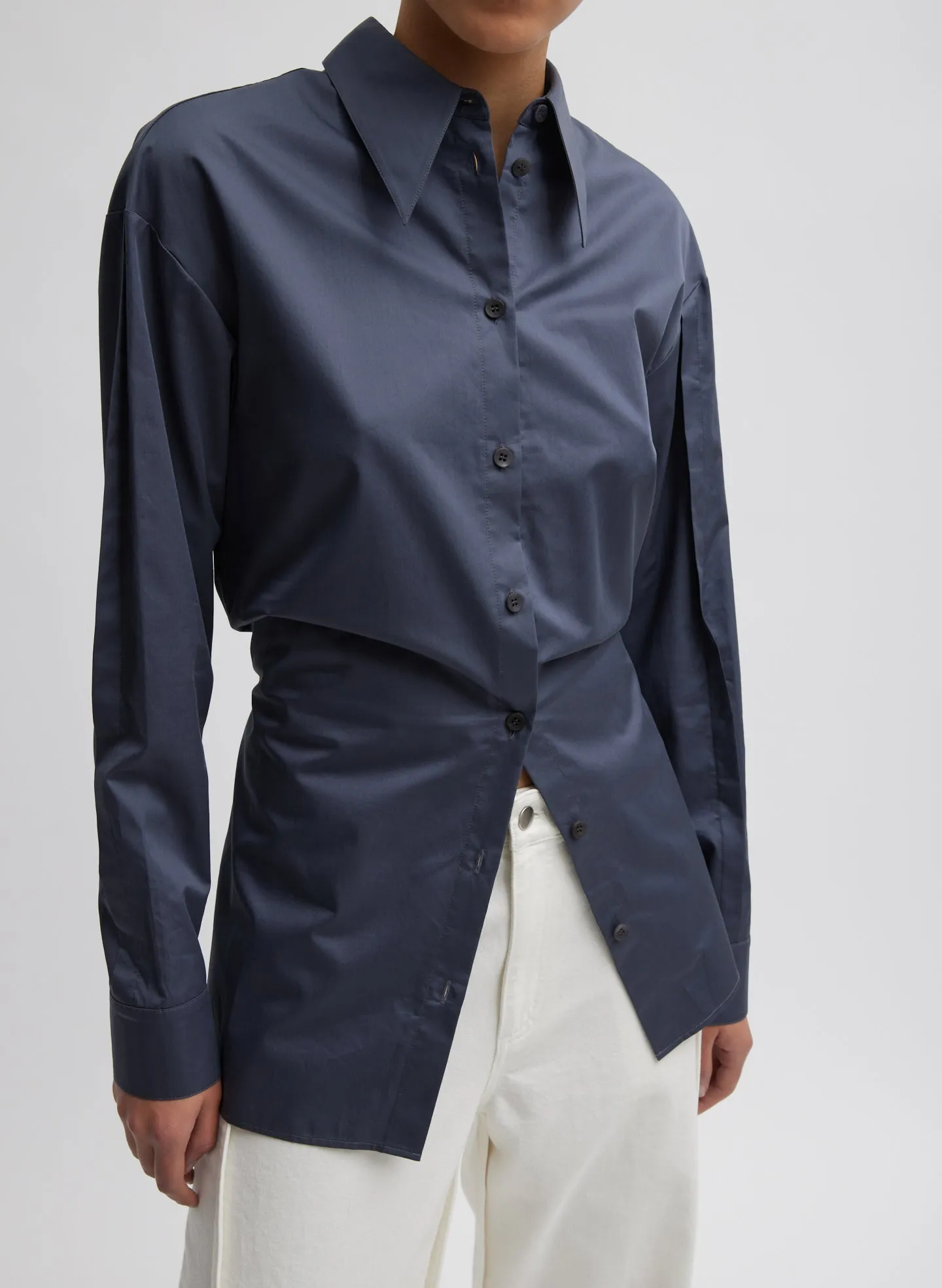 Eco Poplin Shirt With Tucked Sleeve sold by Tibi product image thumbnail 3