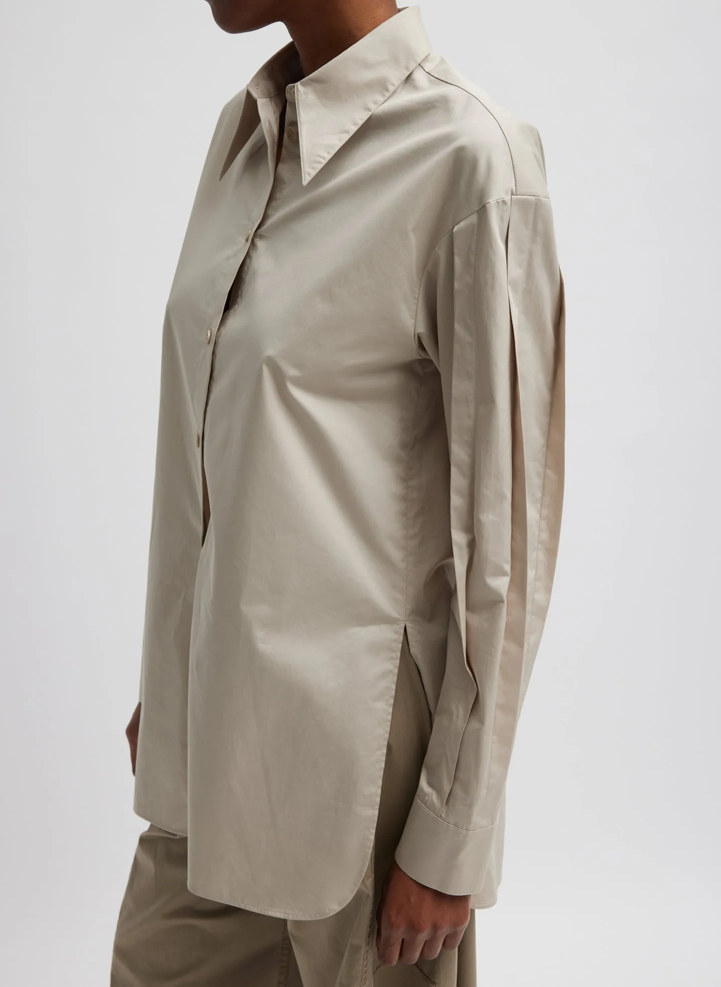 Eco Poplin Shirt With Tucked Sleeve sold by Tibi