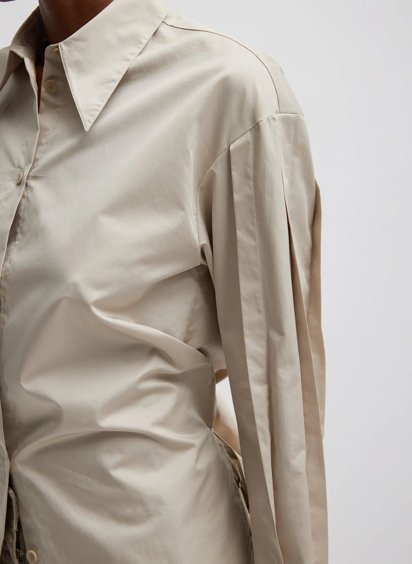 Eco Poplin Shirt With Tucked Sleeve sold by Tibi product image thumbnail 4