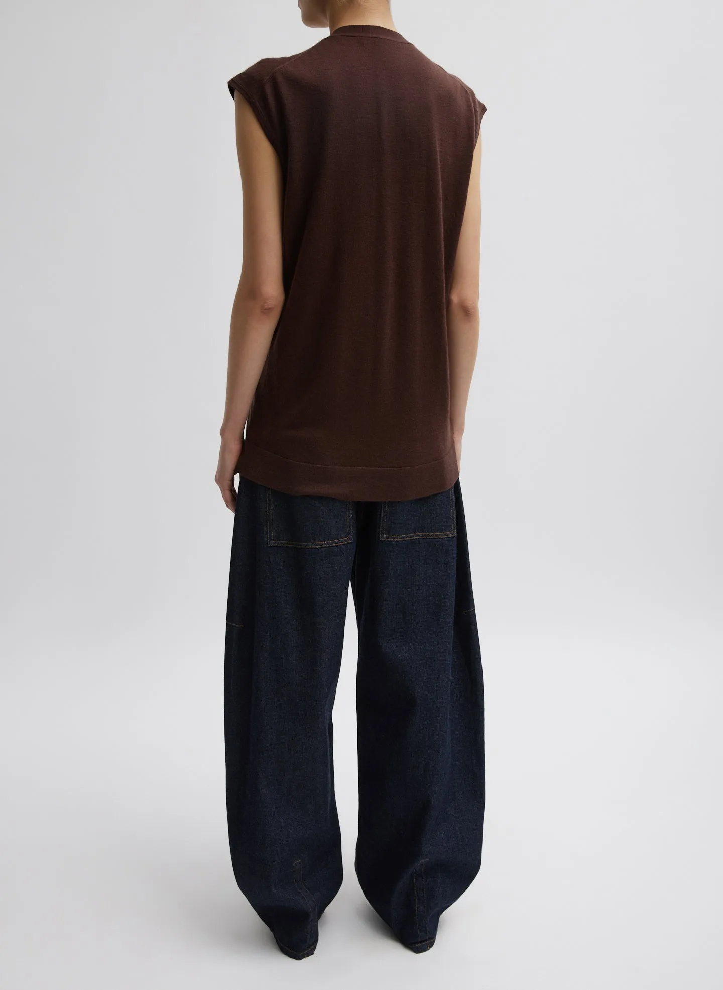 Cashmere Silk Blend Sleeveless Button Down Sweater sold by Tibi product image thumbnail 4