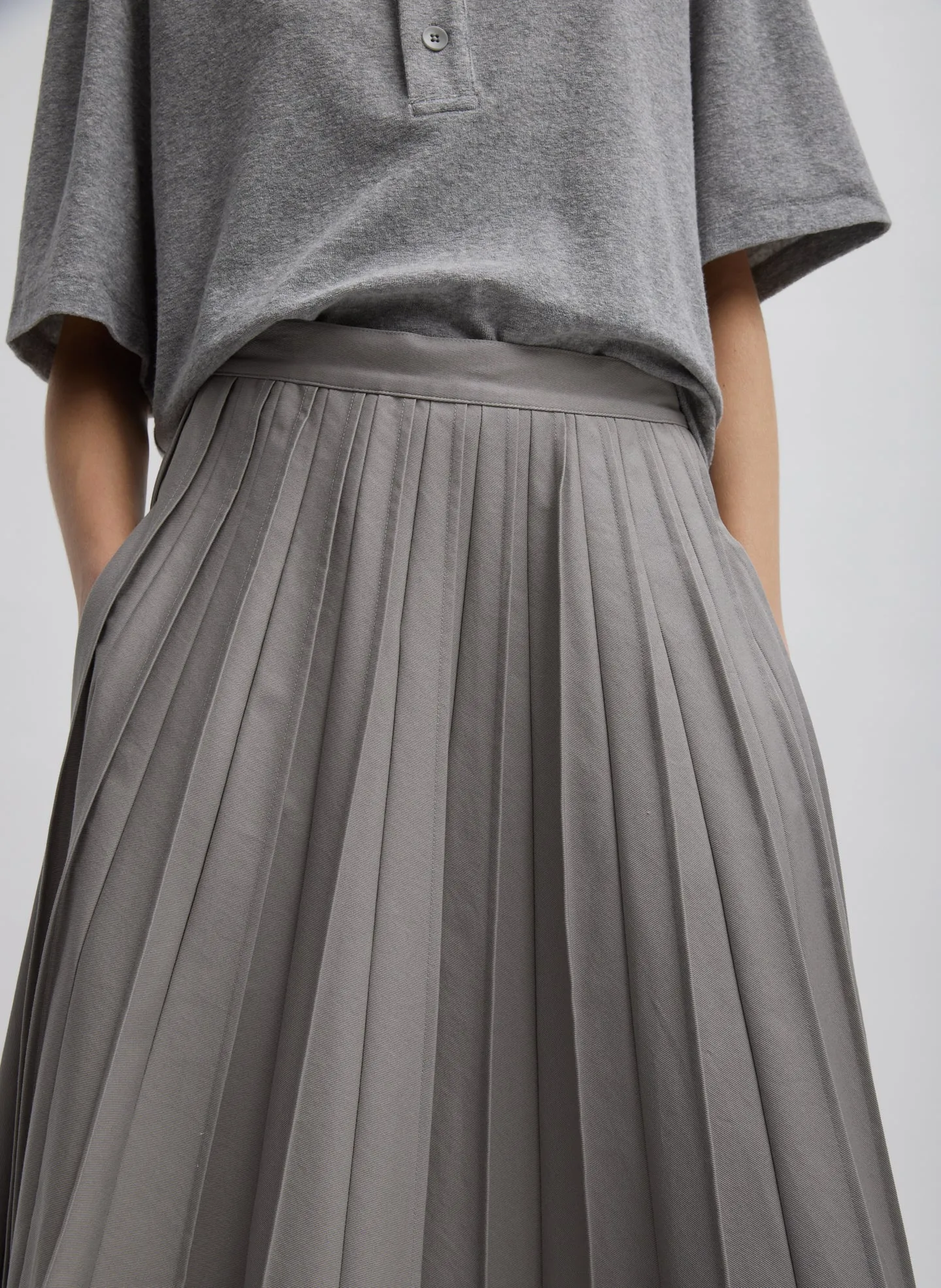 Oliver Cotton Stretch Tricotine Pintucked Skirt sold by Tibi product image thumbnail 5