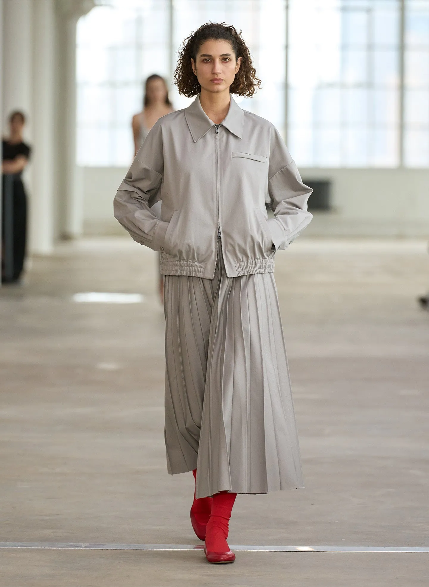 Oliver Cotton Stretch Tricotine Pintucked Skirt sold by Tibi product image thumbnail 2