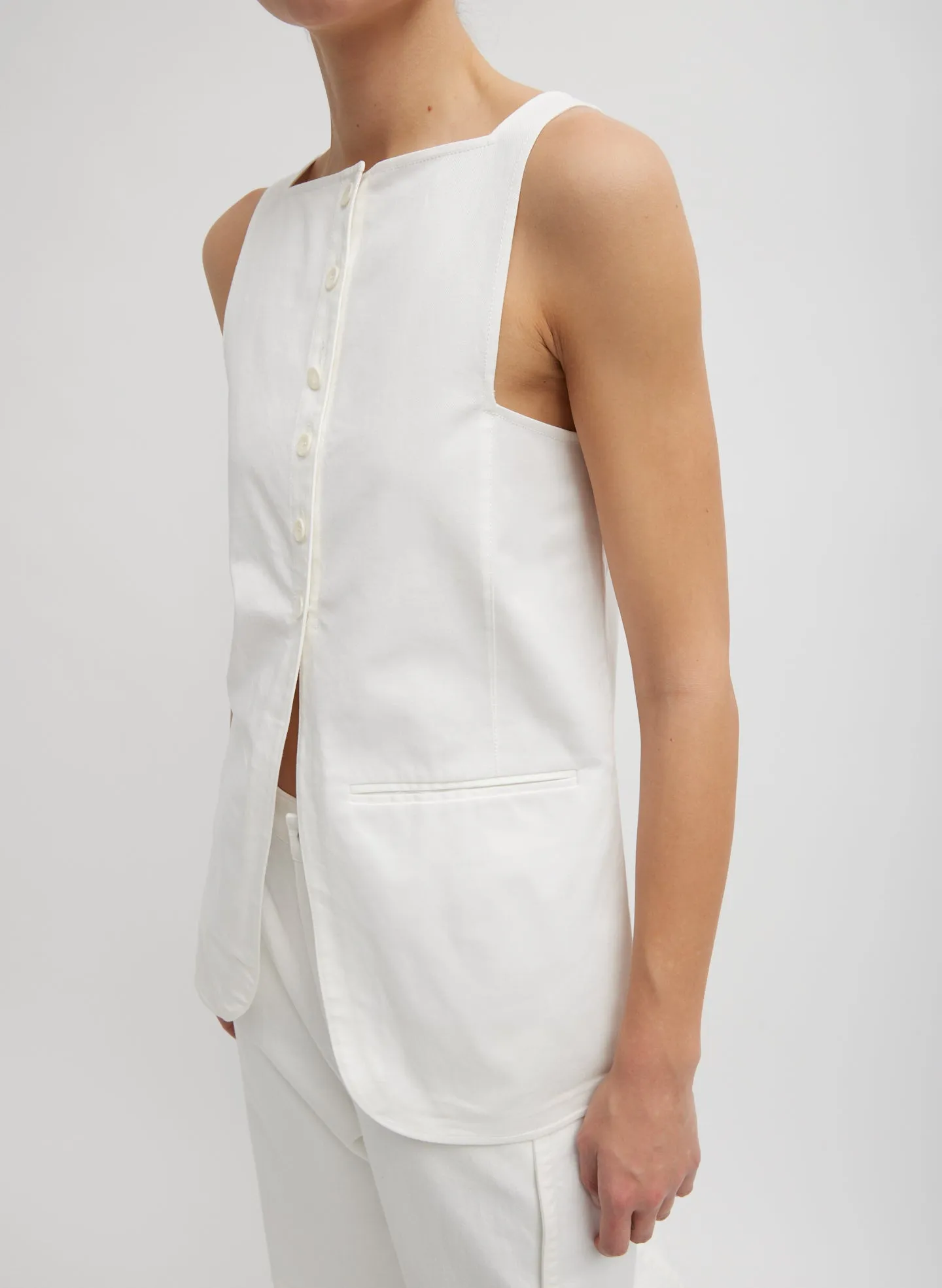 Chino Slit Front Sleeveless Tunic sold by Tibi product image thumbnail 3