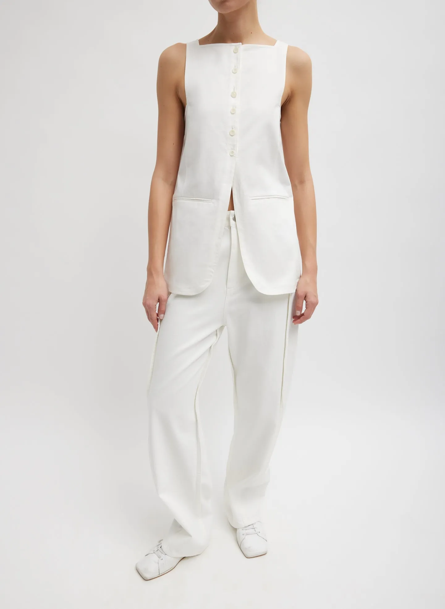 Chino Slit Front Sleeveless Tunic sold by Tibi product image thumbnail 5