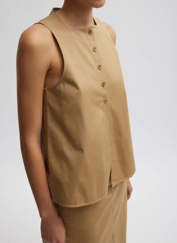 Chino Slit Front Sleeveless Top sold by Tibi