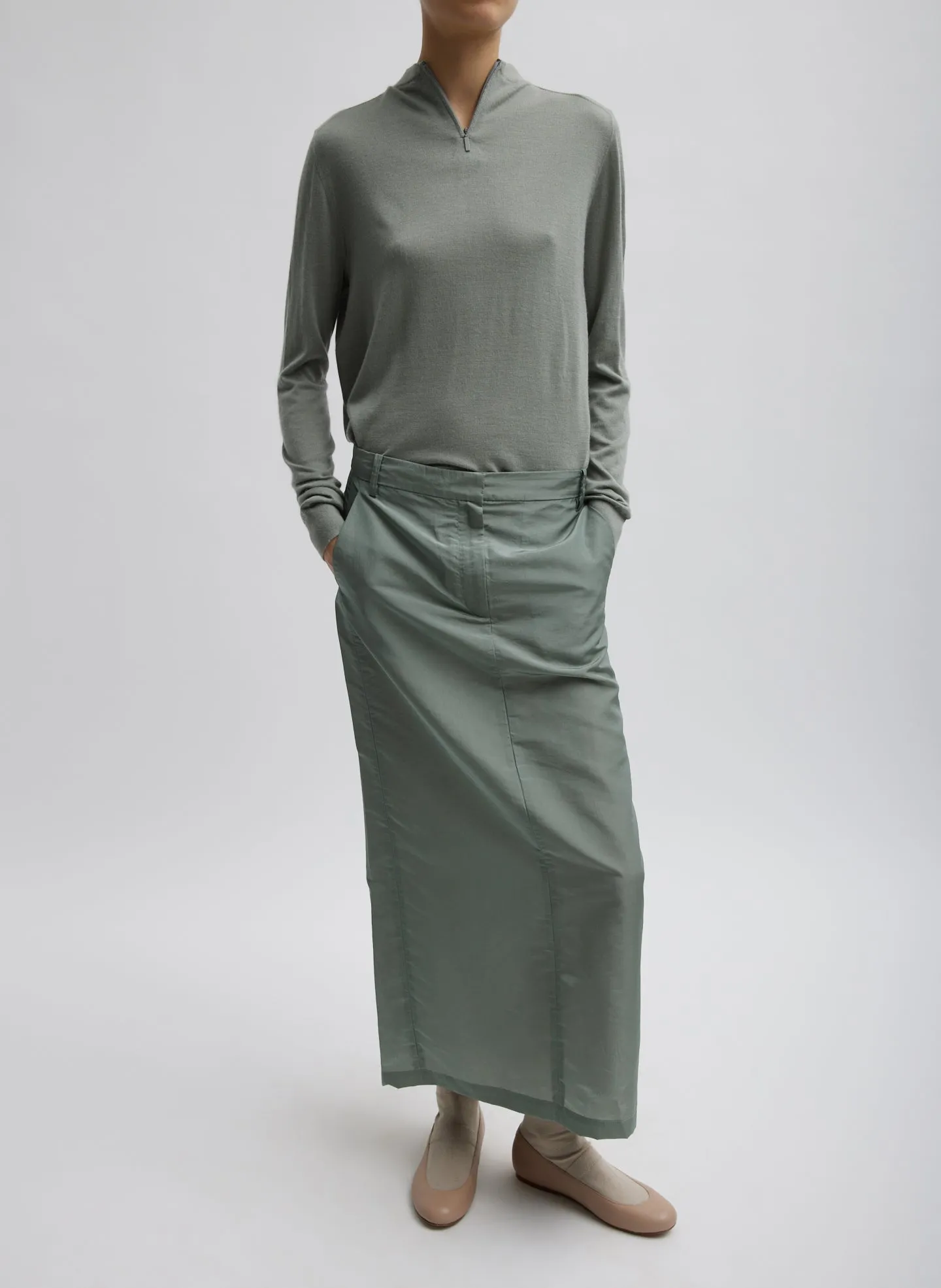 Cashmere Silk Blend Mock Neck Easy Sweater sold by Tibi product image thumbnail 4