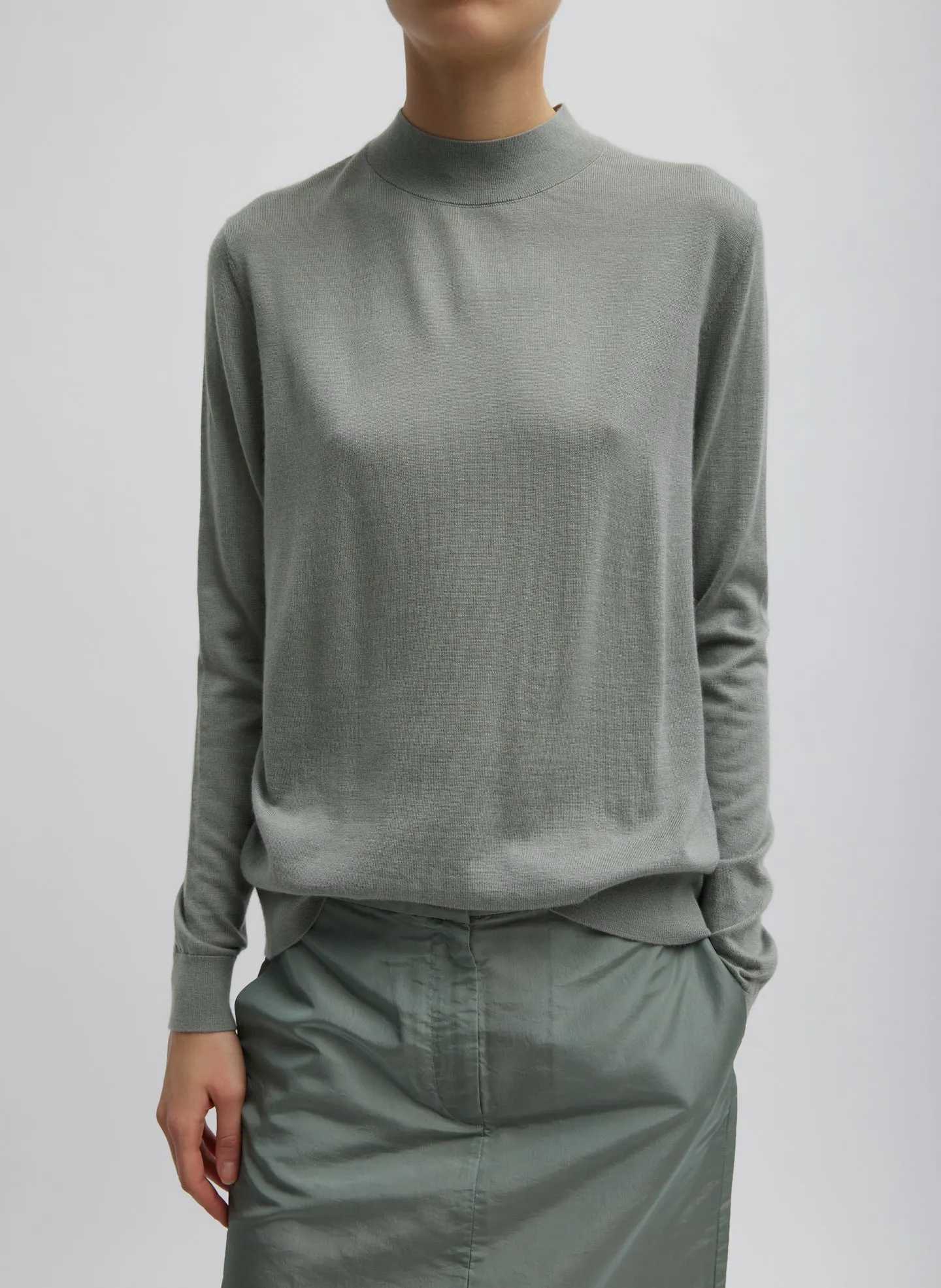 Cashmere Silk Blend Mock Neck Easy Sweater sold by Tibi
