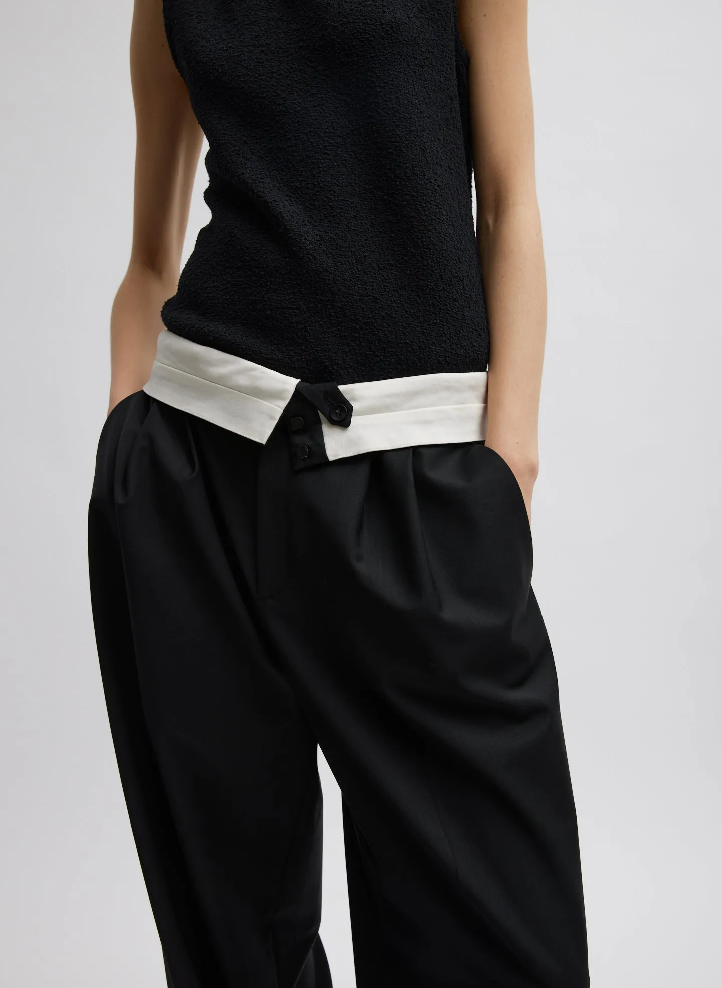 Recycled Tropical Wool Fold Over Pant sold by Tibi product image thumbnail 2