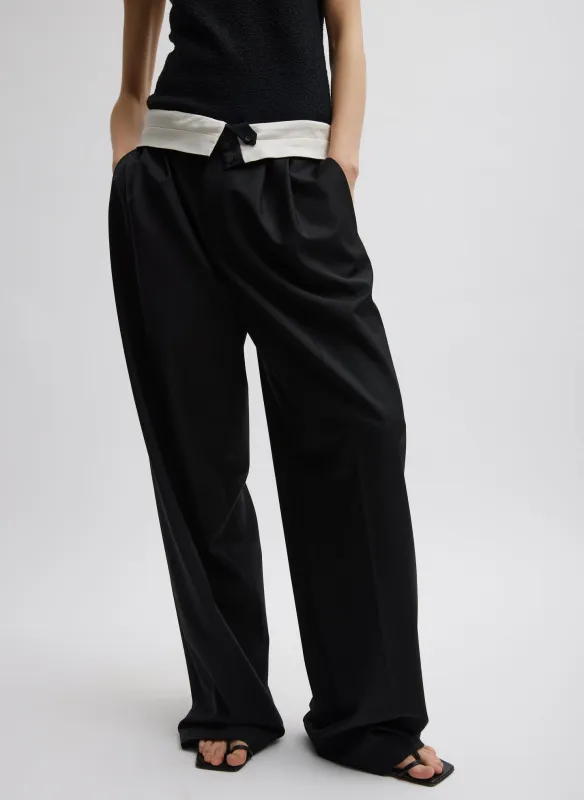 Recycled Tropical Wool Fold Over Pant sold by Tibi