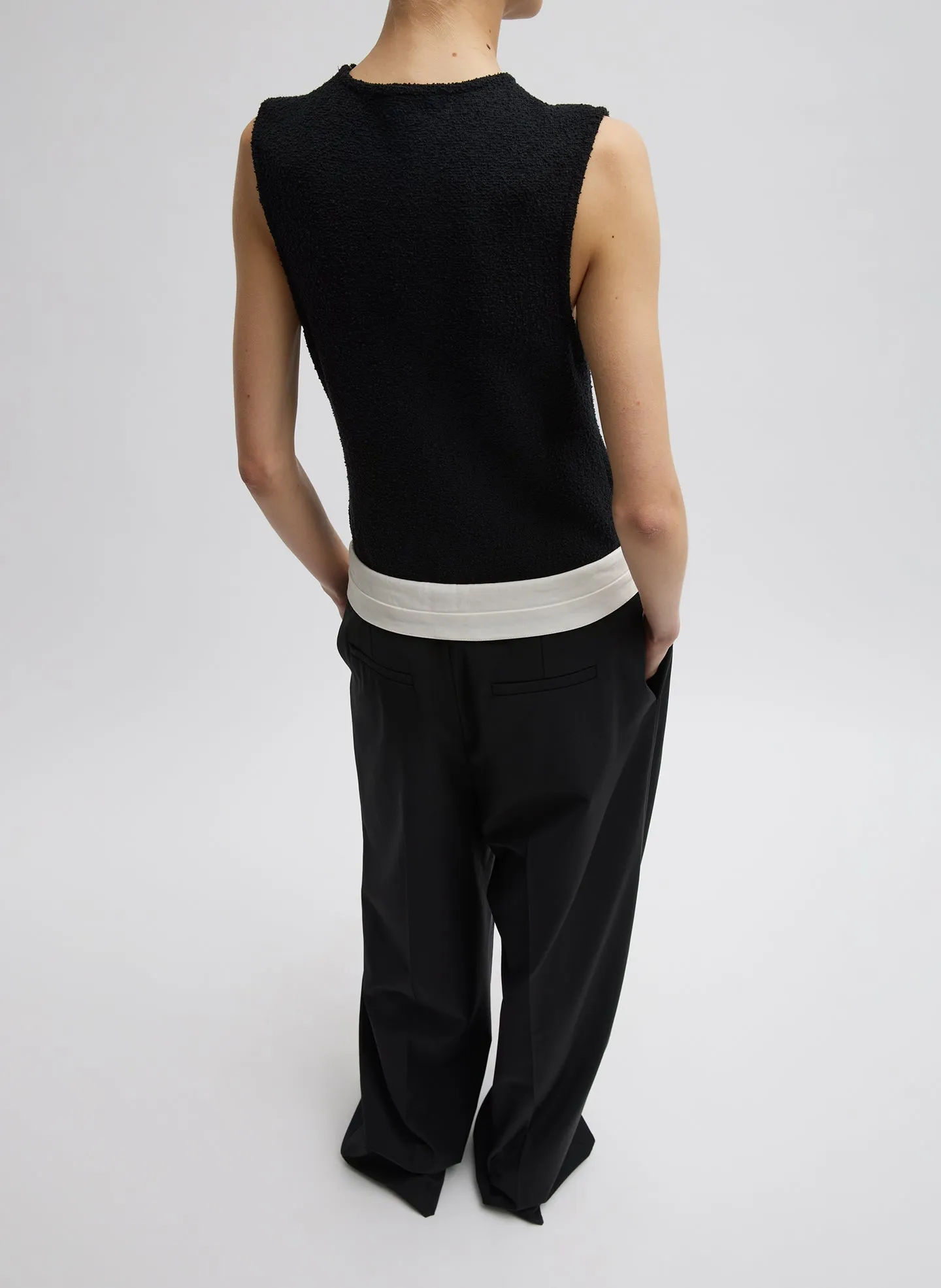 Recycled Tropical Wool Fold Over Pant sold by Tibi product image thumbnail 4