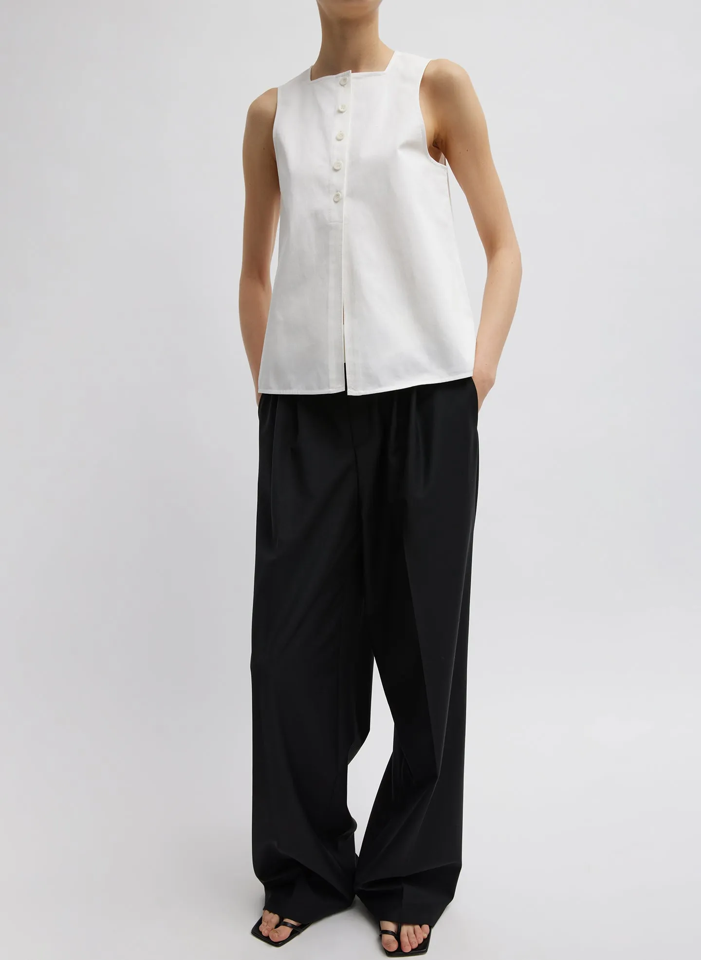 Recycled Tropical Wool Fold Over Pant sold by Tibi product image thumbnail 3