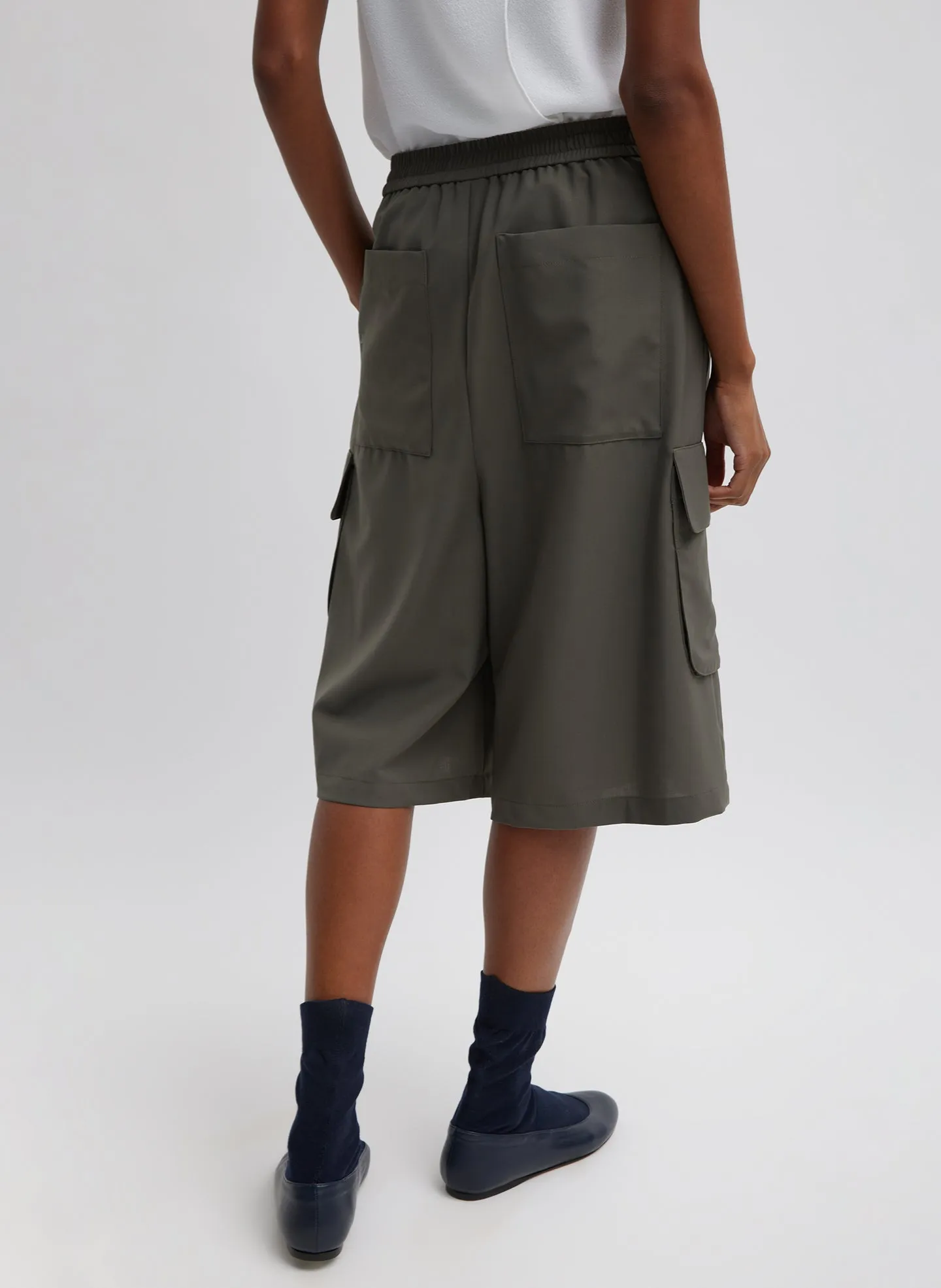 Tropical Wool Relaxed Cargo Short sold by Tibi product image thumbnail 3